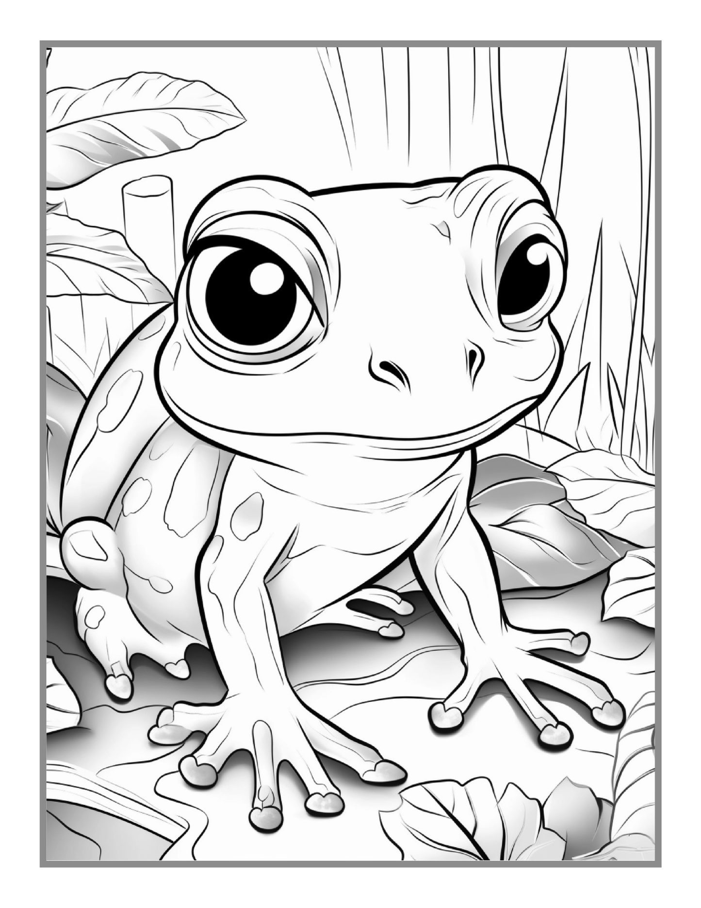 Cute Frog Toad Coloring Book Gift for Adults Kids Men Women Boys Girls Teens 50 Pages Frog Toad Coloring Sheets for Children Students