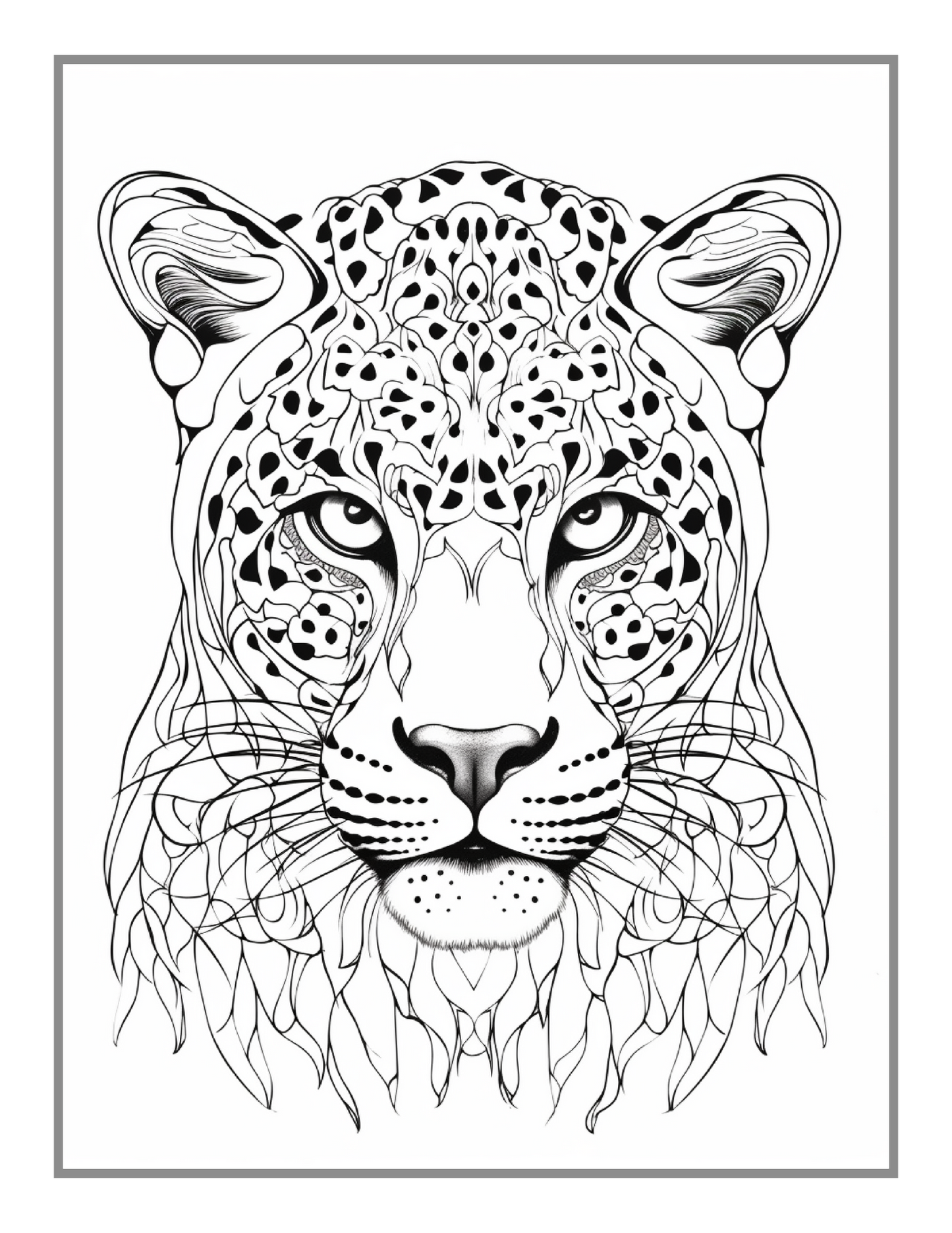 50 Pages Bold and Easy Leopard Animal Mandala Coloring Book Gift for Adults Kids Men Women Boys Girls Teens Youth Leopard Lover Mandala