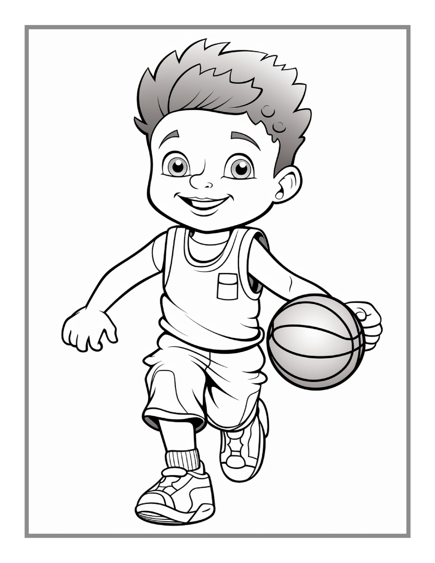 Basketball Coloring Book Gift for Adults Kids Men Women Boys Girls Teens Youth 50 Pages Basketball Player Coloring Activity Book