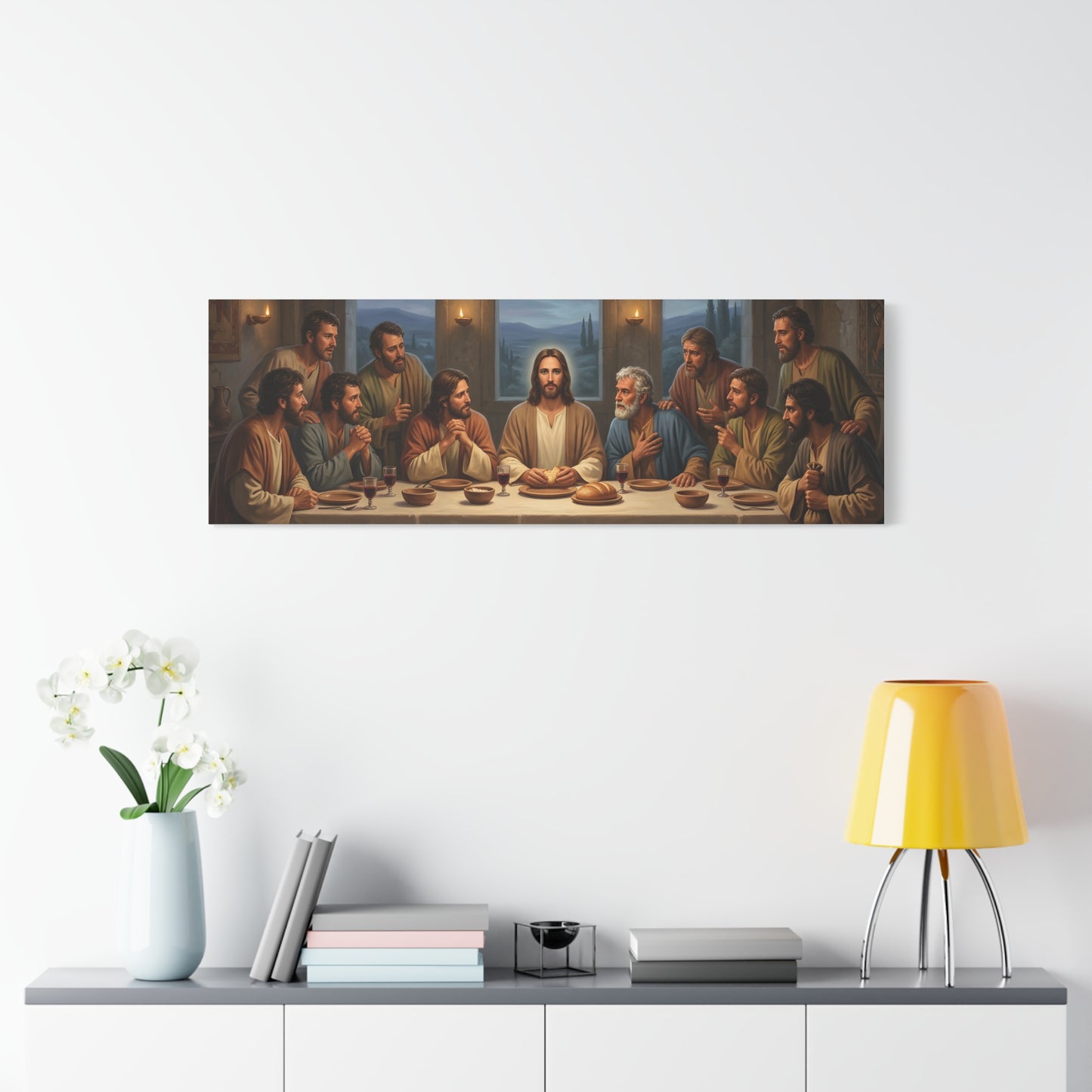 Cool Last Supper Canvas Wall Art Print Large Religious Biblical Faith Home Decor Christian Wall Art Ready to Hang for Living Room