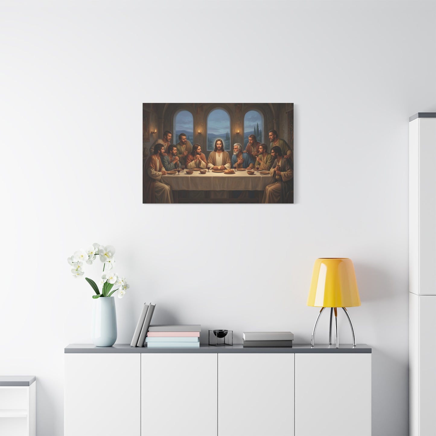 Cool Last Supper Canvas Wall Art Print Large Religious Biblical Faith Home Decor Christian Wall Art Ready to Hang for Living Room