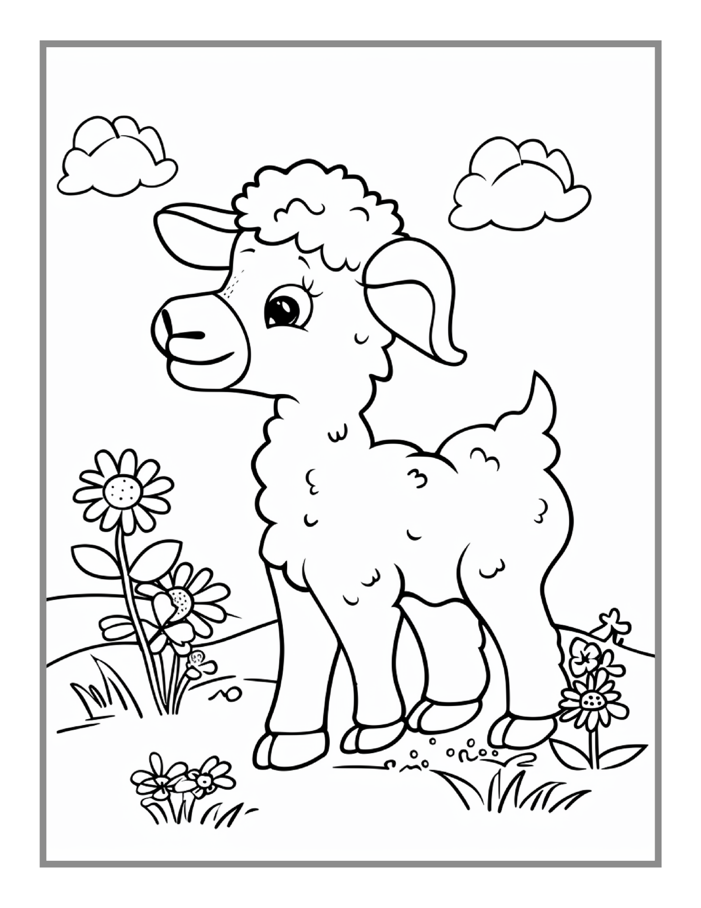 50 Pages Cute Farm Animals Coloring Book Gift for Adults Kids Men Women Boys Girls Children Country Farm Animals Cow Sheep Coloring Sheets