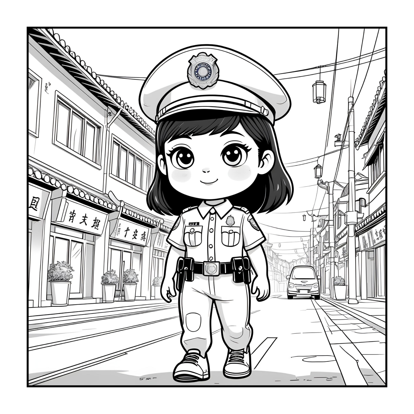 Cool Police Officer Coloring Book Gift for Adults Kids Boys Girls Teens 50 Pages Single Sided Police Coloring Activity Book for Children