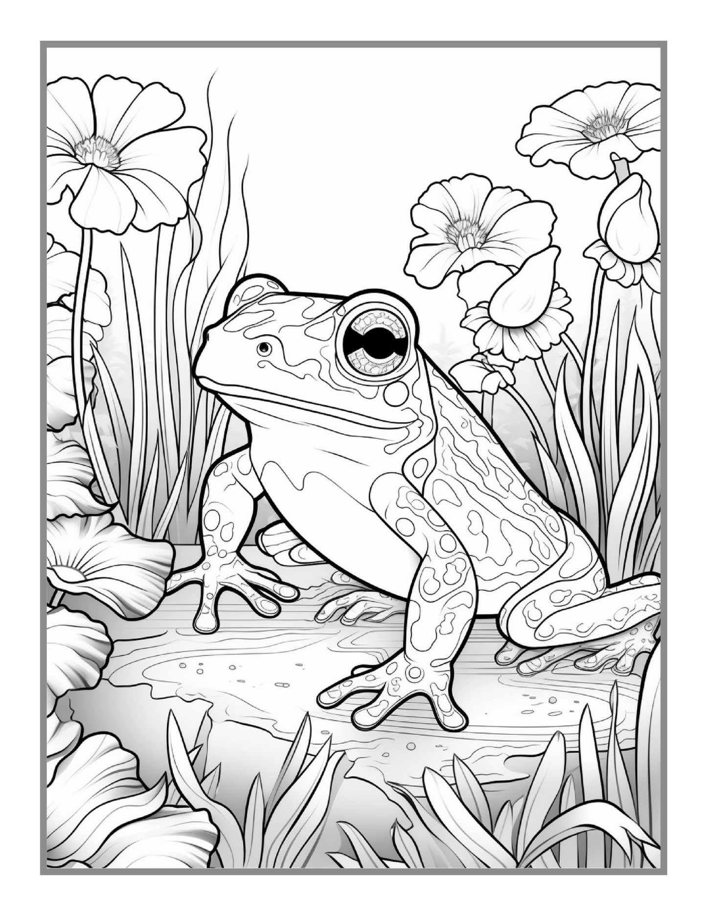 Cute Frog Toad Coloring Book Gift for Adults Kids Men Women Boys Girls Teens 50 Pages Frog Toad Coloring Sheets for Children Students