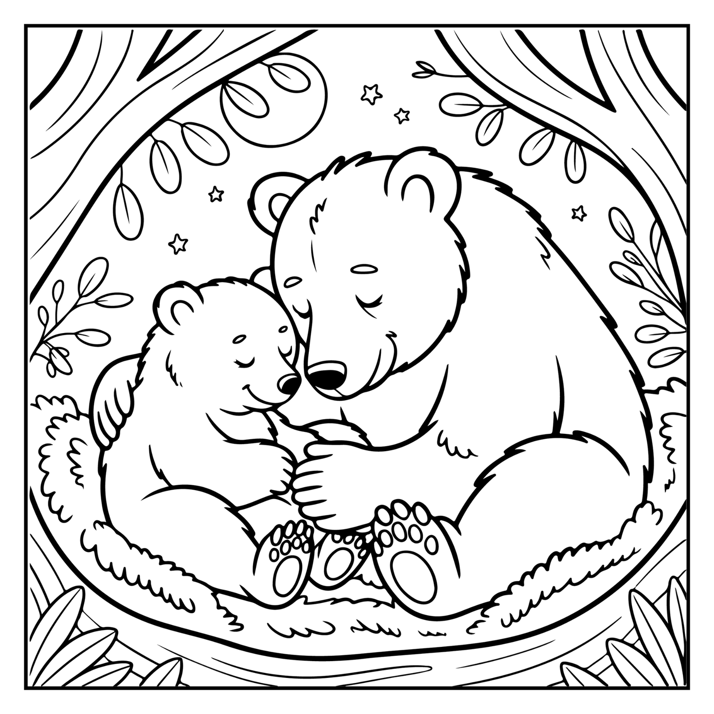 Cute Brown Bear Coloring Book Gift for Adults Kids Men Women Young Boys Girls Teens Cool Cozy Teddy Bear Coloring Activity Book for Children