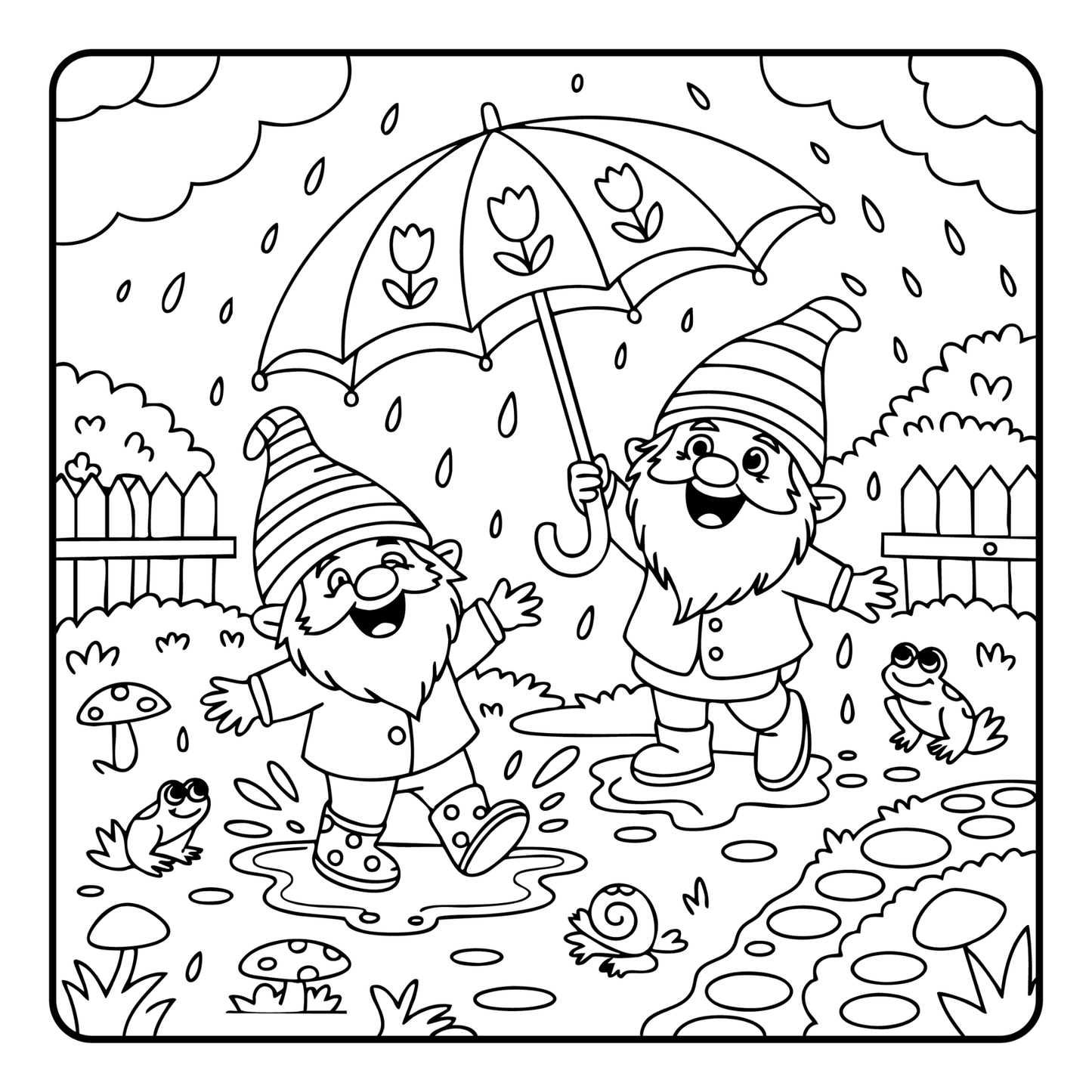 Cozy and Comfy Garden Gnomes Coloring Book Gift for Adults Men Women Kids Young Boys Girls Teens Cute Enchanted Gnome Coloring Pages Book