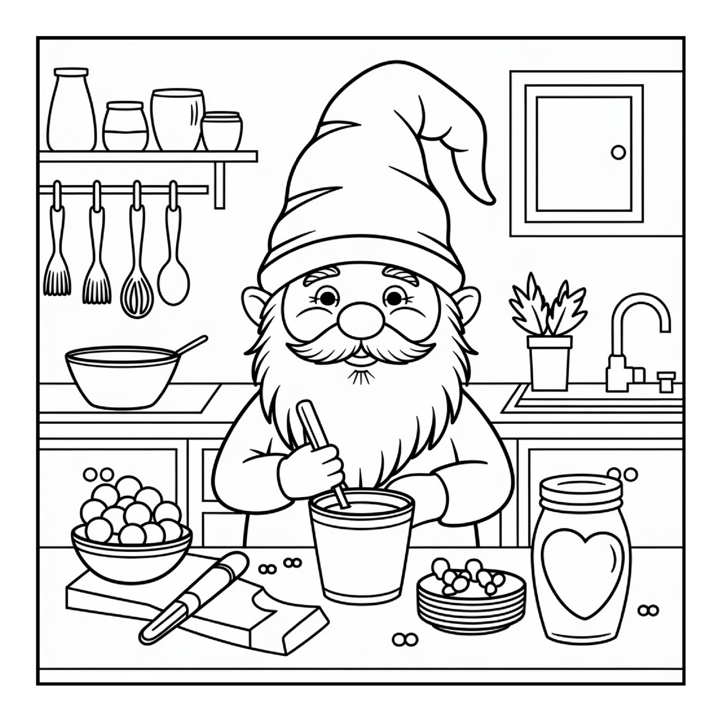 Cute Enchanted Gnome Coloring Pages Book Cozy and Comfy Garden Gnomes Coloring Book Gift for Adults Men Women Kids Young Boys Girls Teens