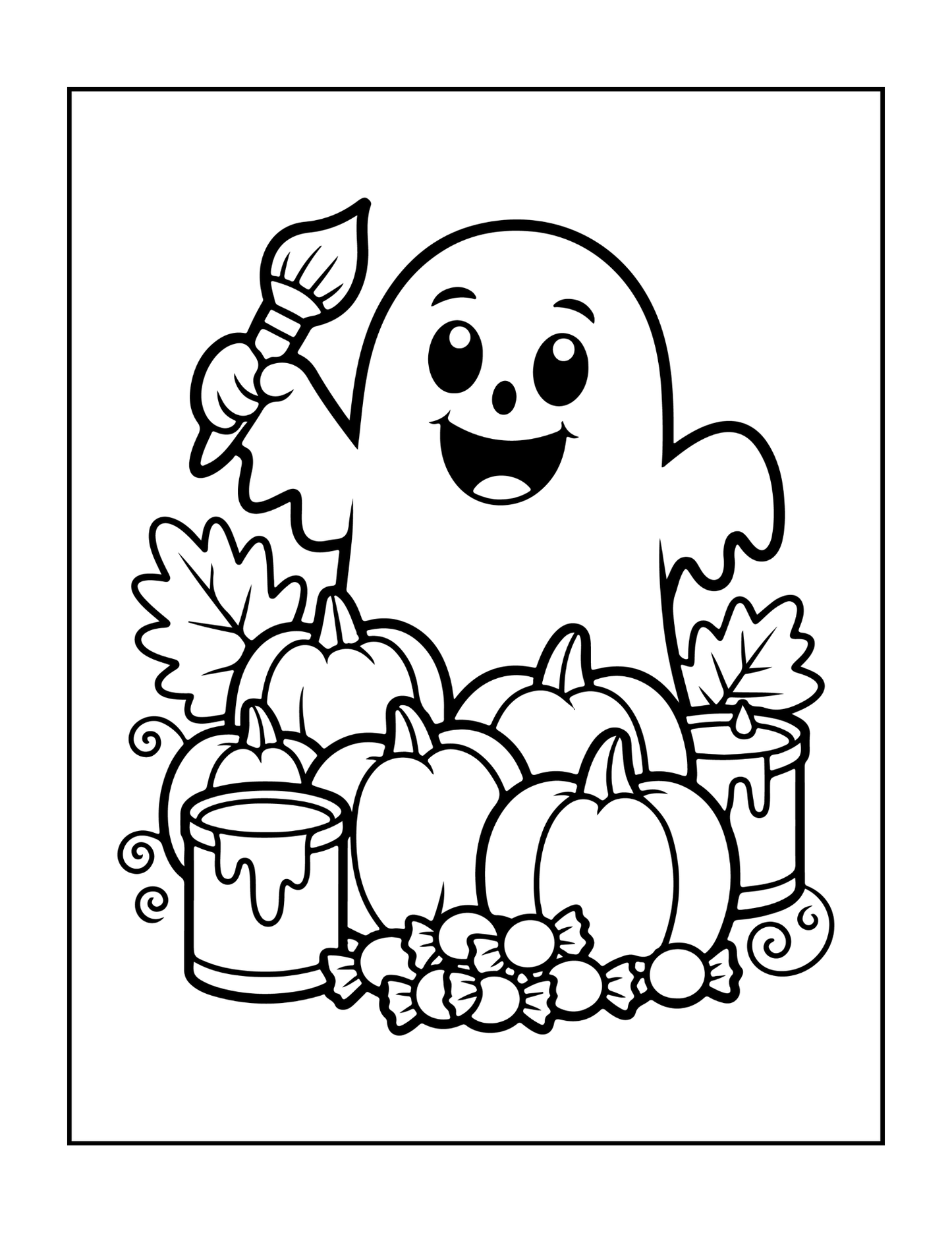 Cute Funny Spooky Halloween Coloring Book Adults Kids Boys Girls Young Teens Halloween Ghost Mummy Witch Scarecrows Coloring Activity Book