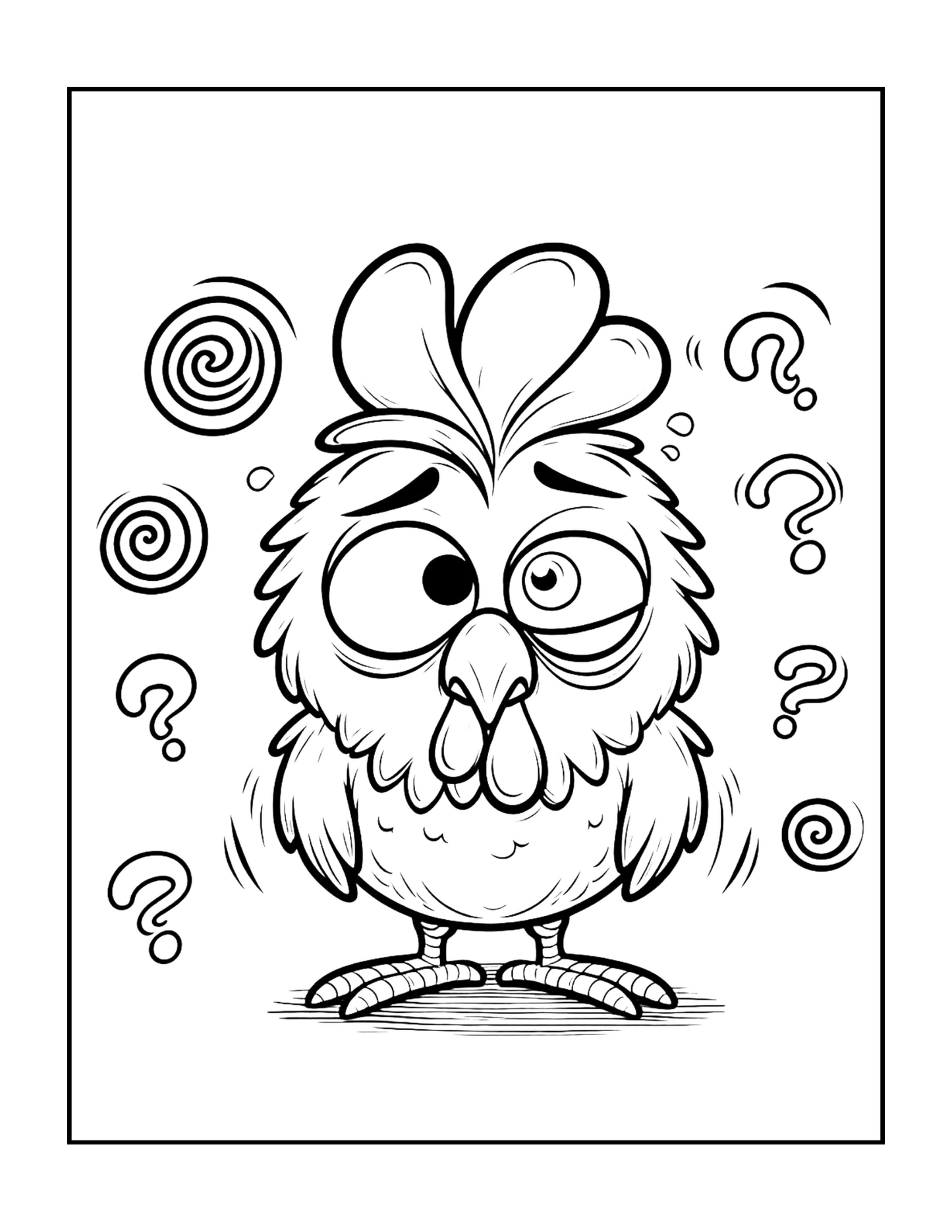 Cute Funny Chicken Coloring Book Gift for Adults Kids Boys Girls Teens Bold and Easy Chicken Bird Coloring Sheets for Children Relaxation