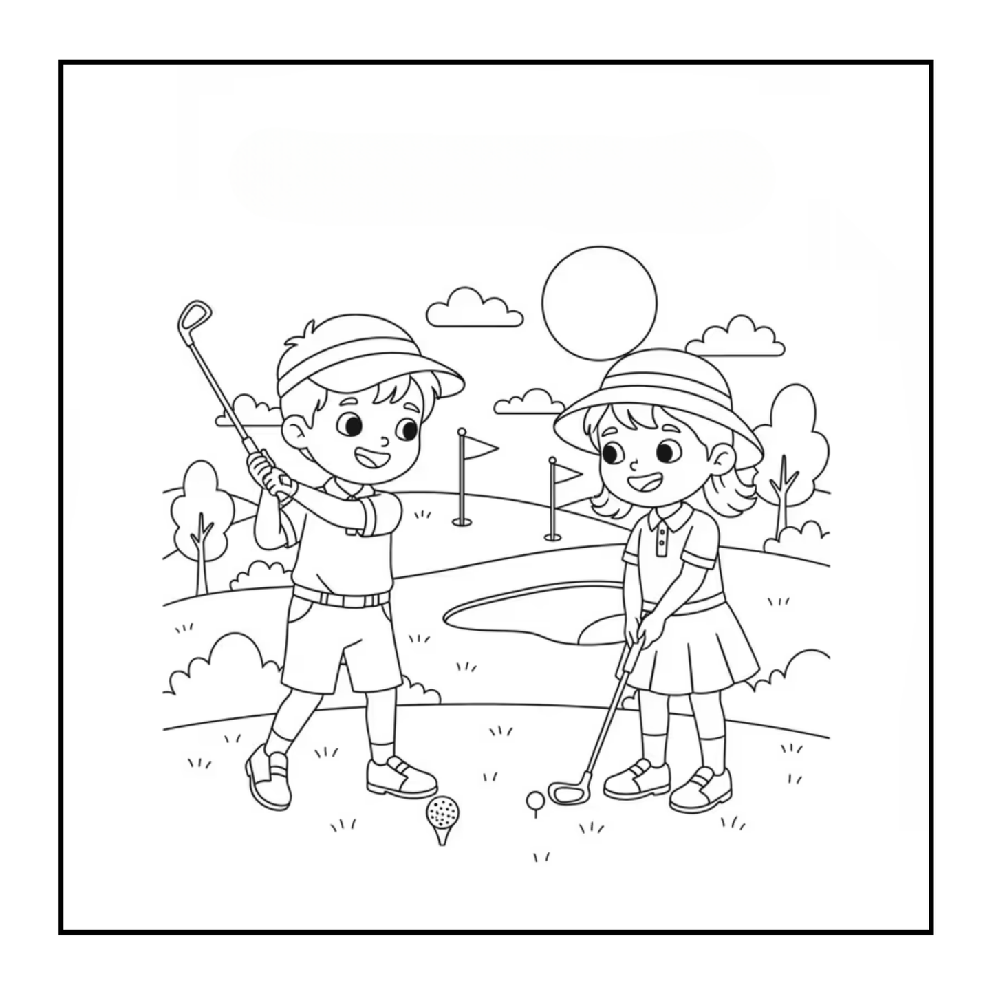 Golf Player Golfer Coloring Book for Adults Men Women Kids Boys Girls Teens Youth Simple Stress Free Relief Coloring Book Golfing Coloring