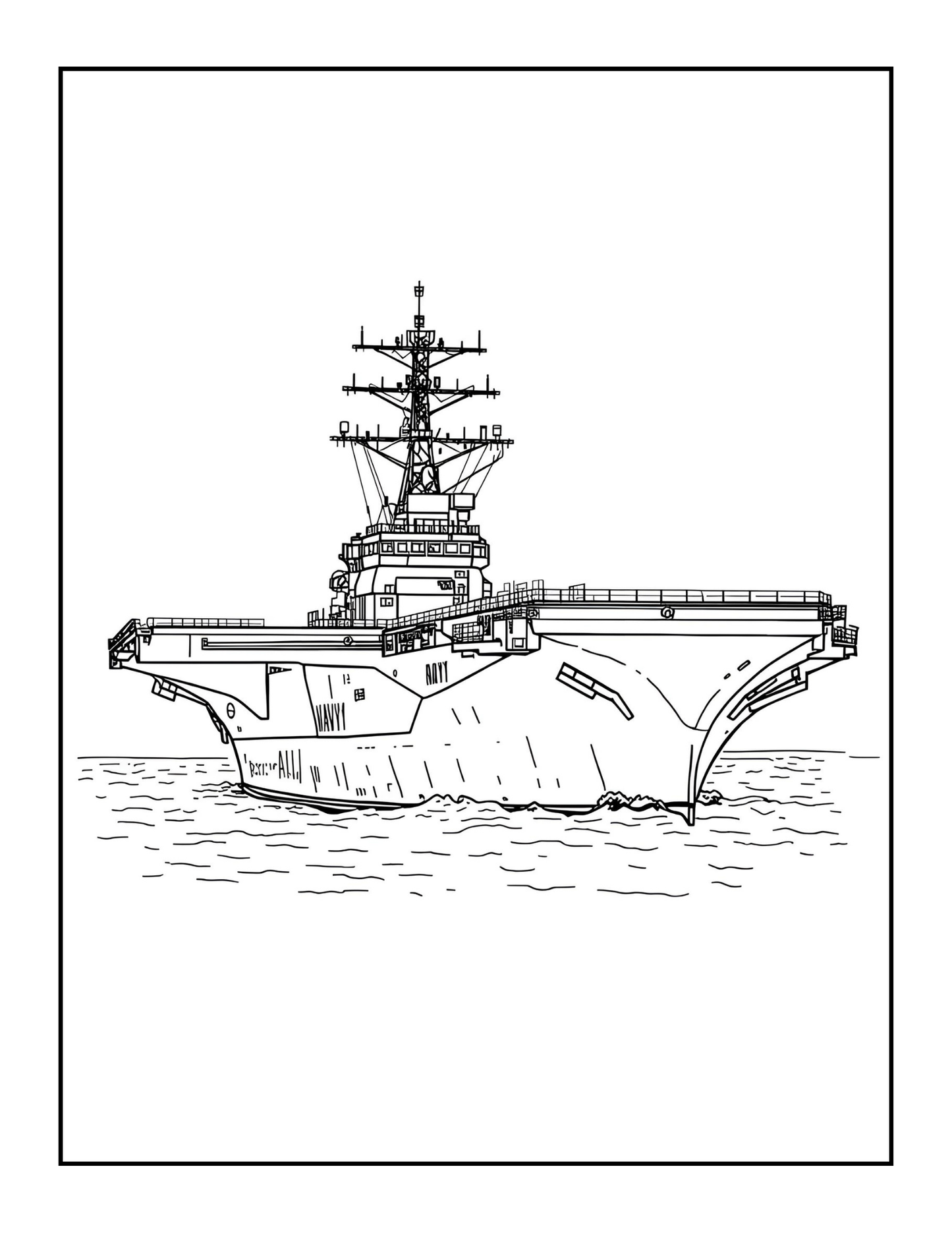 Navy Ship Coloring Book for Adults Men Women Kids Boys Girls Teens Navy Carrier Ship Coloring Sheets Military Navy Coloring Pages Children