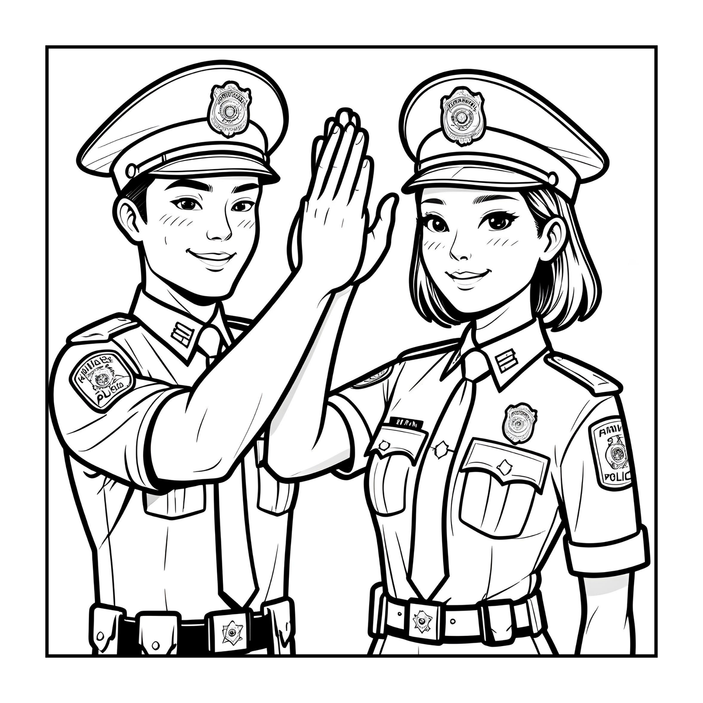 Cool Police Officer Coloring Book Gift for Adults Kids Boys Girls Teens 50 Pages Single Sided Police Police Coloring Activity Book Children