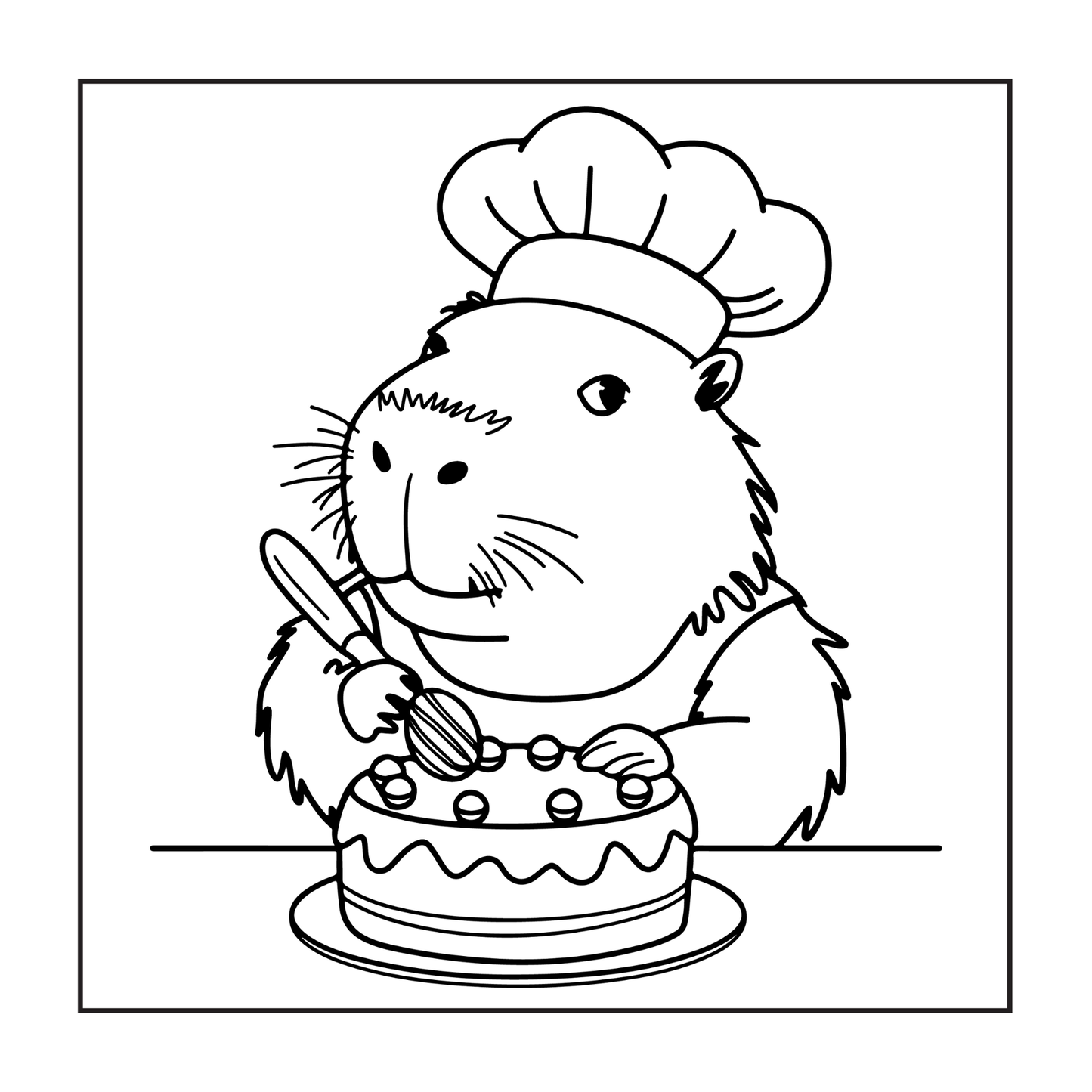 Funny Cute Capybara Animal Coloring Book Gift for Adults Kids Boys Girls Teens 50 Pages Single Sided Bold and Easy Capybara Coloring Pages