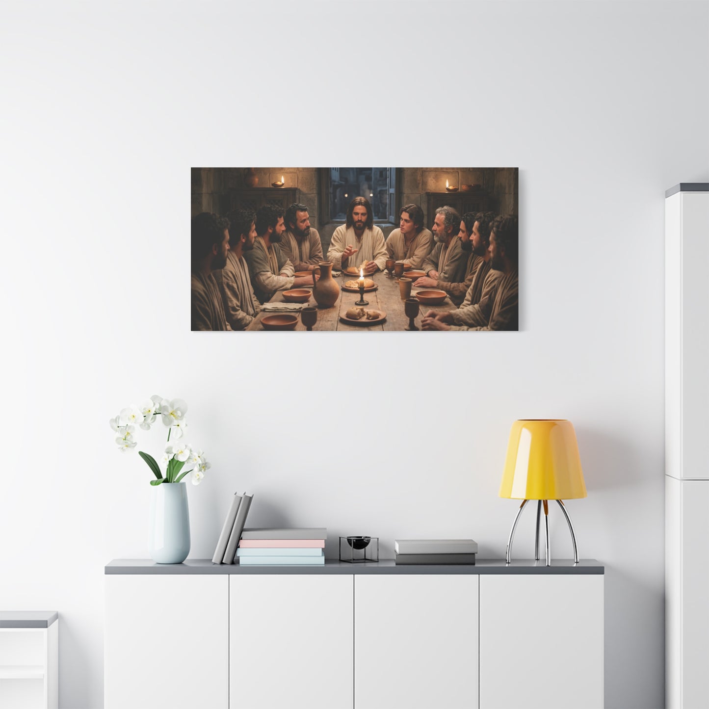 Cool Last Supper Canvas Wall Art Print Large Religious Biblical Faith Home Decor Christian Wall Art Ready to Hang for Living Room