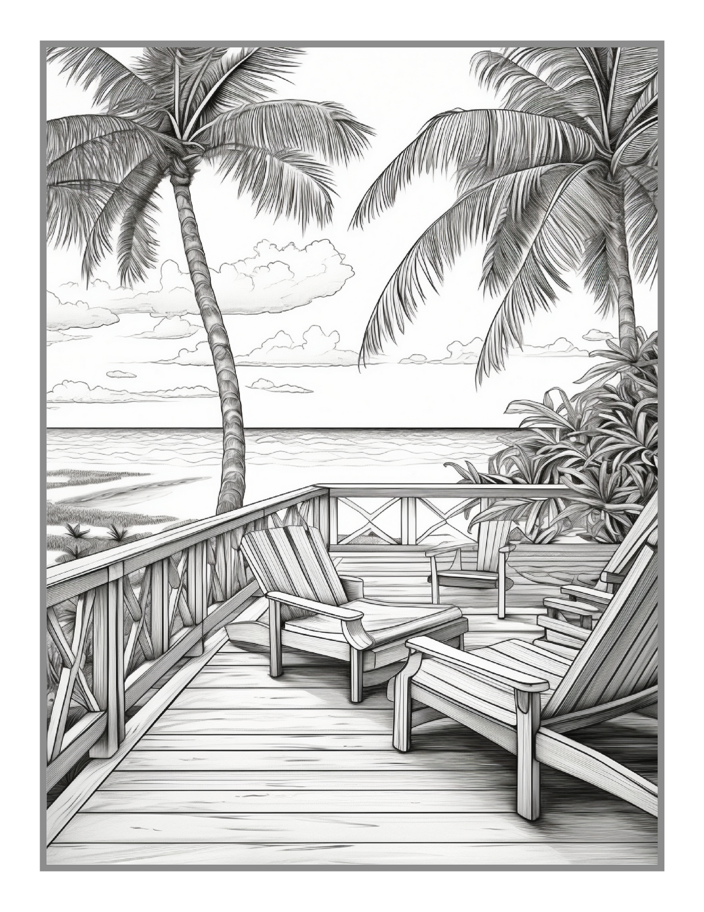 Tropical Beach Homes Coloring Book Birthday Holiday Gift for Adults Men Women Kids Boys Girls Teens 50 Pages Beach Life Coloring Activity