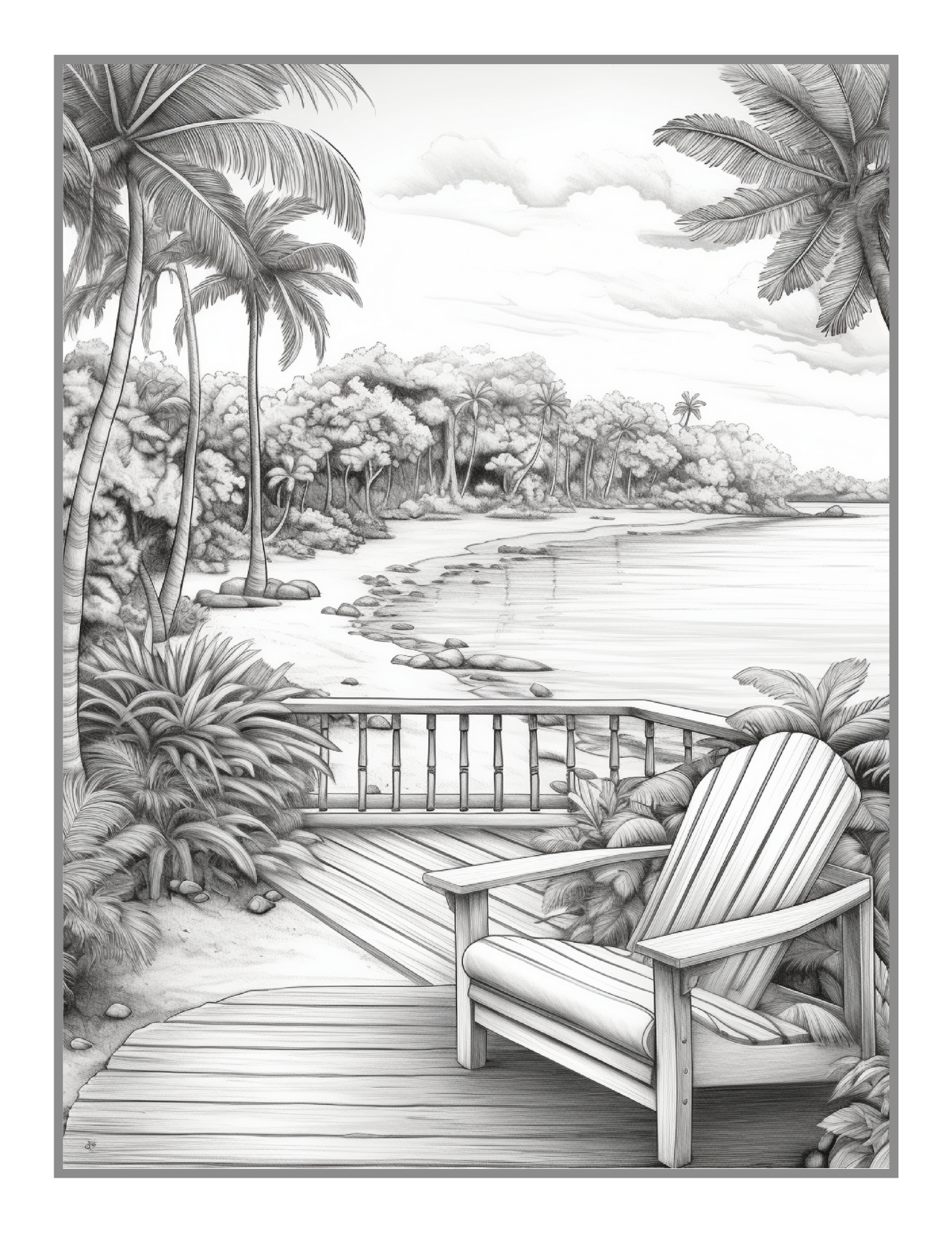 Tropical Beach Homes Coloring Book Birthday Holiday Gift for Adults Men Women Kids Boys Girls Teens 50 Pages Beach Life Coloring Activity