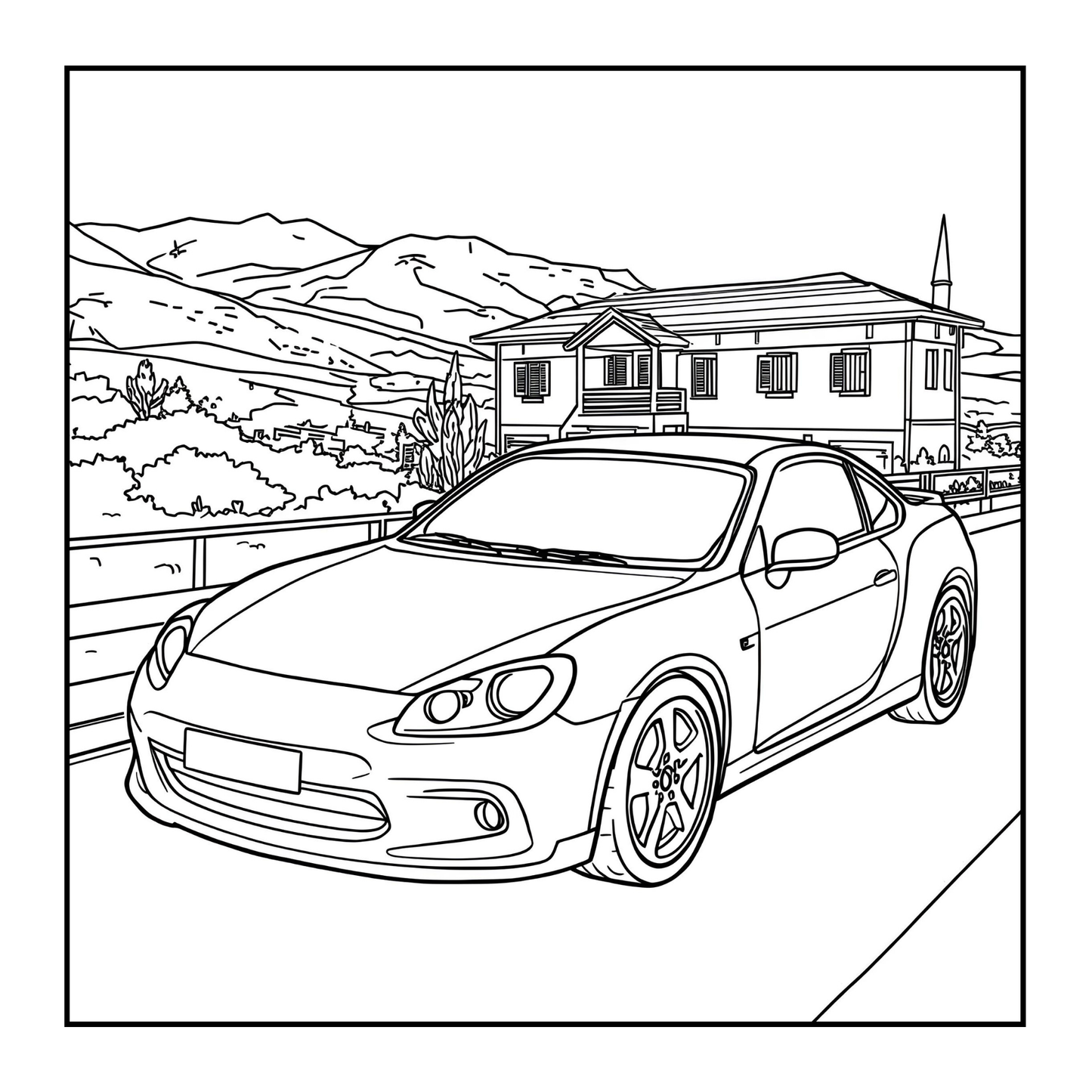 Modified Cars Coloring Book for Adults Men Women Kids Boys Girls Teens Bold Easy Simple Cars Coloring Book Drift Cars Coloring Activity Book