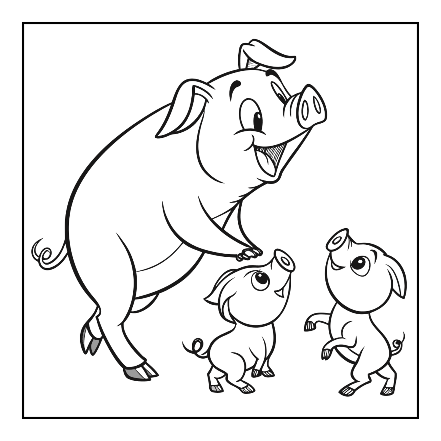 50 Pages Single Sided Cute Pig Coloring Book Gift for Adults Men Women Kids Young Boys Girls Teens Cool Piggy Coloring Activity Book