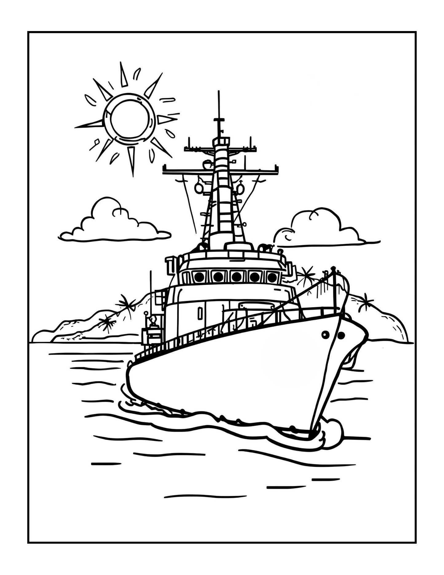 Navy Ship Coloring Book for Adults Men Women Kids Boys Girls Teens Navy Carrier Ship Coloring Sheets Military Navy Coloring Pages Children