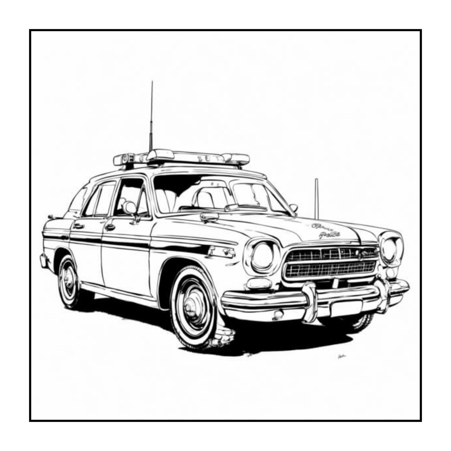 Cool Police Officer Car Coloring Book Gift Adults Kids Boys Girls Teens 50 Pages Single Sided Police Car Coloring Activity Book Children