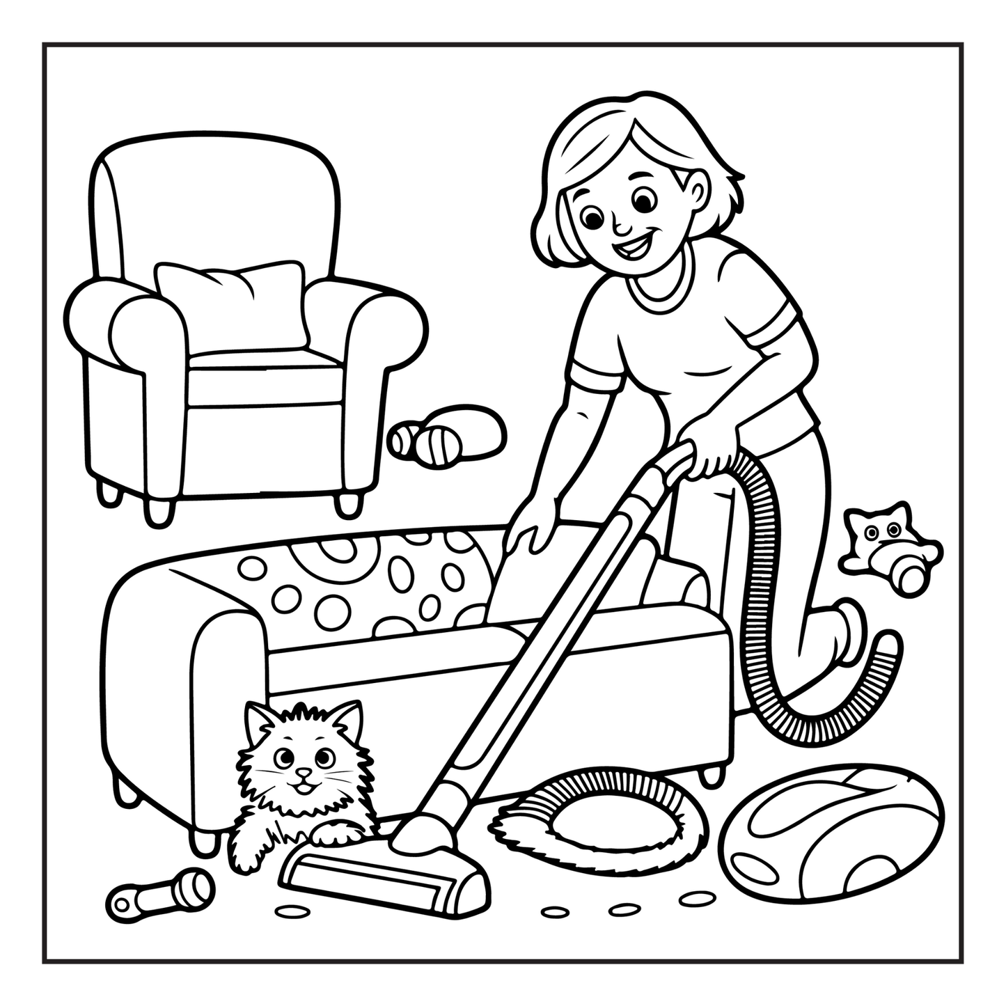 Cute Cat Mom Coloring Book for Adults Men Women Kids Boys Girls Young Teens Cozy Kitten Kitty Mom Coloring Activity Book for Cat Lovers