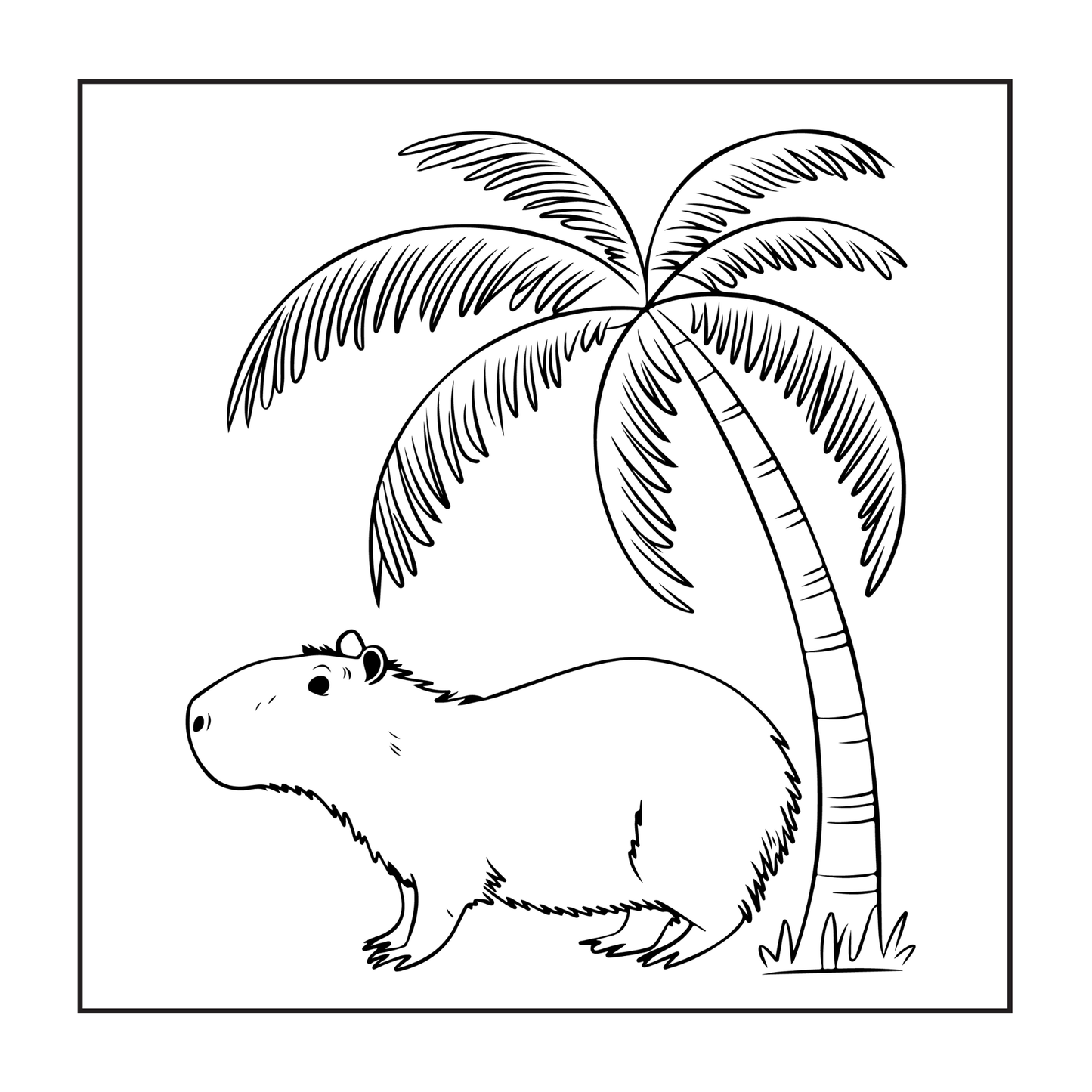 Funny Cute Capybara Animal Coloring Book Gift for Adults Kids Boys Girls Teens 50 Pages Single Sided Bold and Easy Capybara Coloring Pages