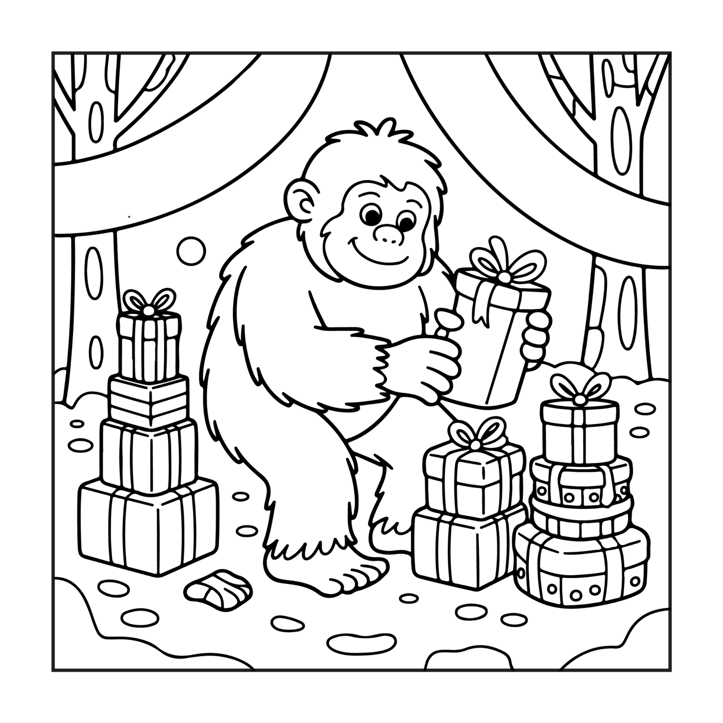 Cute Bigfoot Sasquatch Coloring Book Gift for Adults Kids Boys Girls Teens Cool Funny Bigfoot Mythical Creature Coloring Activity Book