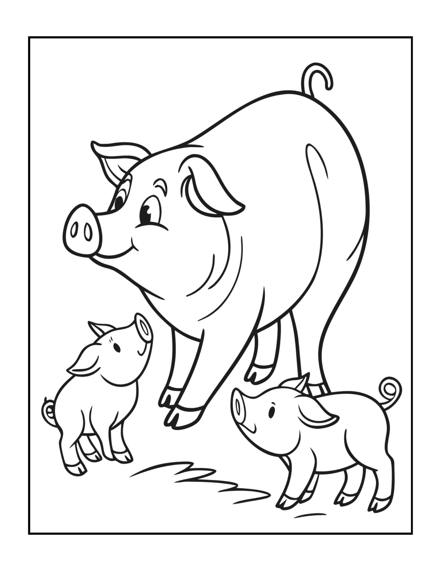 50 Pages Single Sided Cute Pig Coloring Book Gift for Adults Men Women Kids Young Boys Girls Teens Cool Piggy Coloring Activity Book