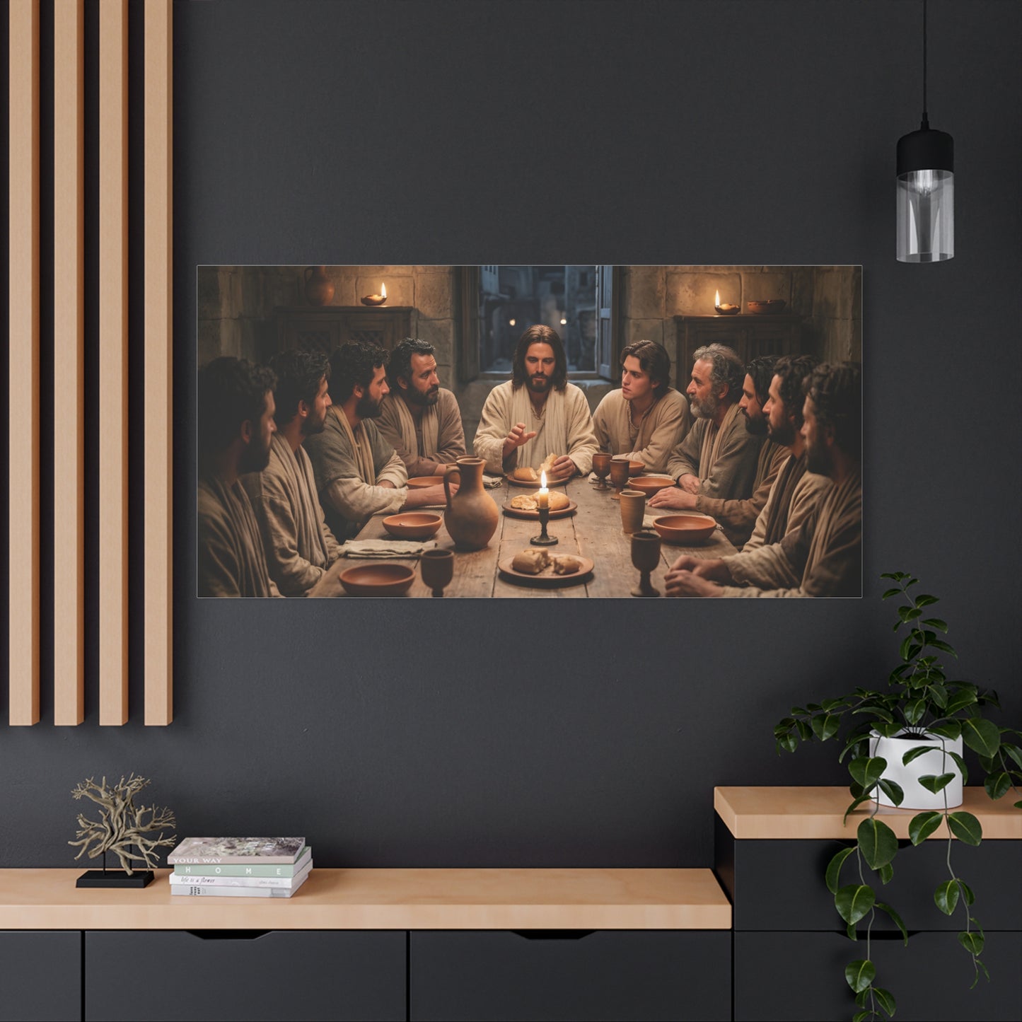Cool Last Supper Canvas Wall Art Print Large Religious Biblical Faith Home Decor Christian Wall Art Ready to Hang for Living Room