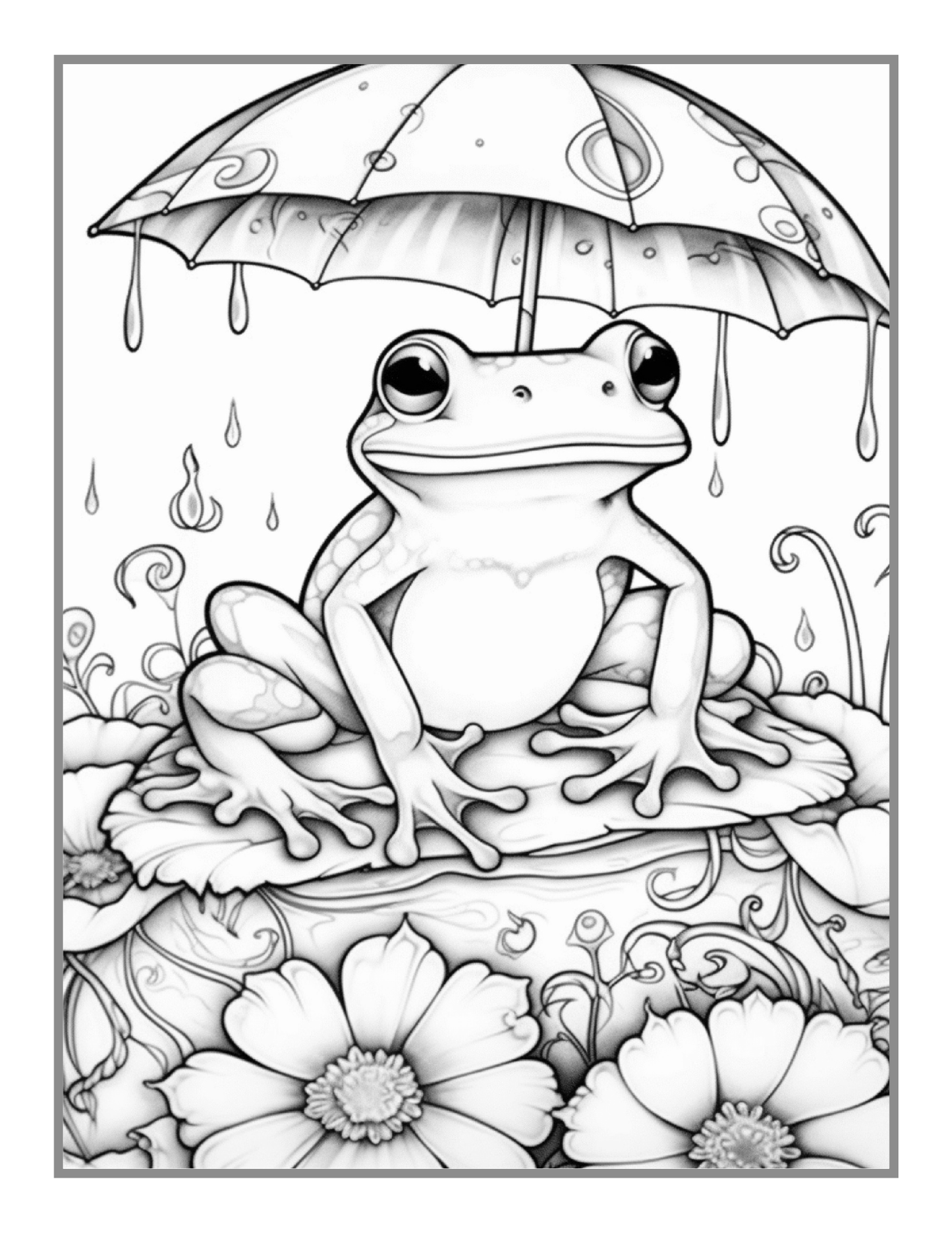 Cute Frog Toad Coloring Book Gift for Adults Kids Men Women Boys Girls Teens 50 Pages Frog Toad Coloring Sheets for Children Students