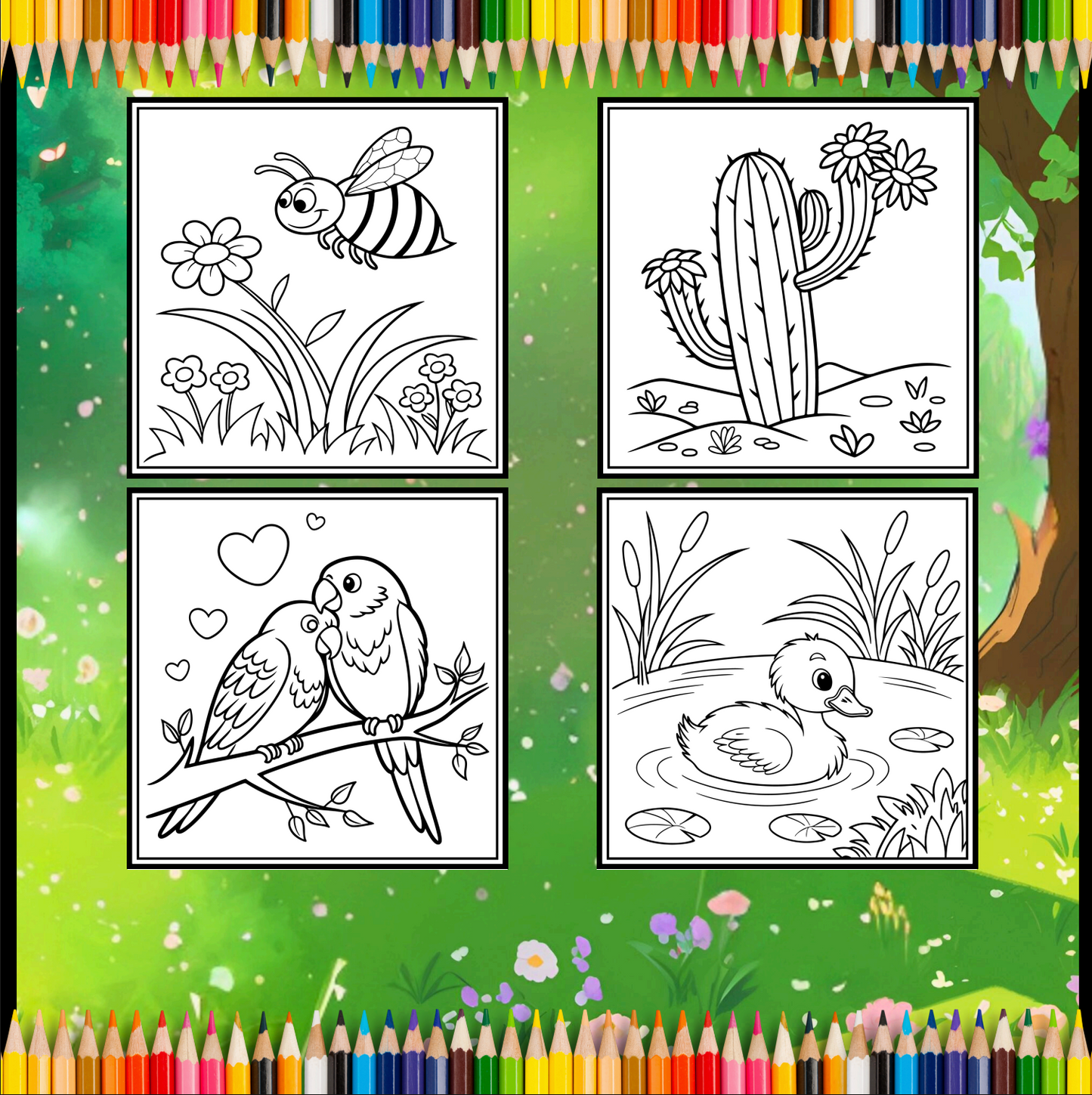 Cute Spring Coloring Book Gift for Adults Men Women Kids Young Boys Girls Teens Youth Bold and Easy Spring Coloring Sheets for Children