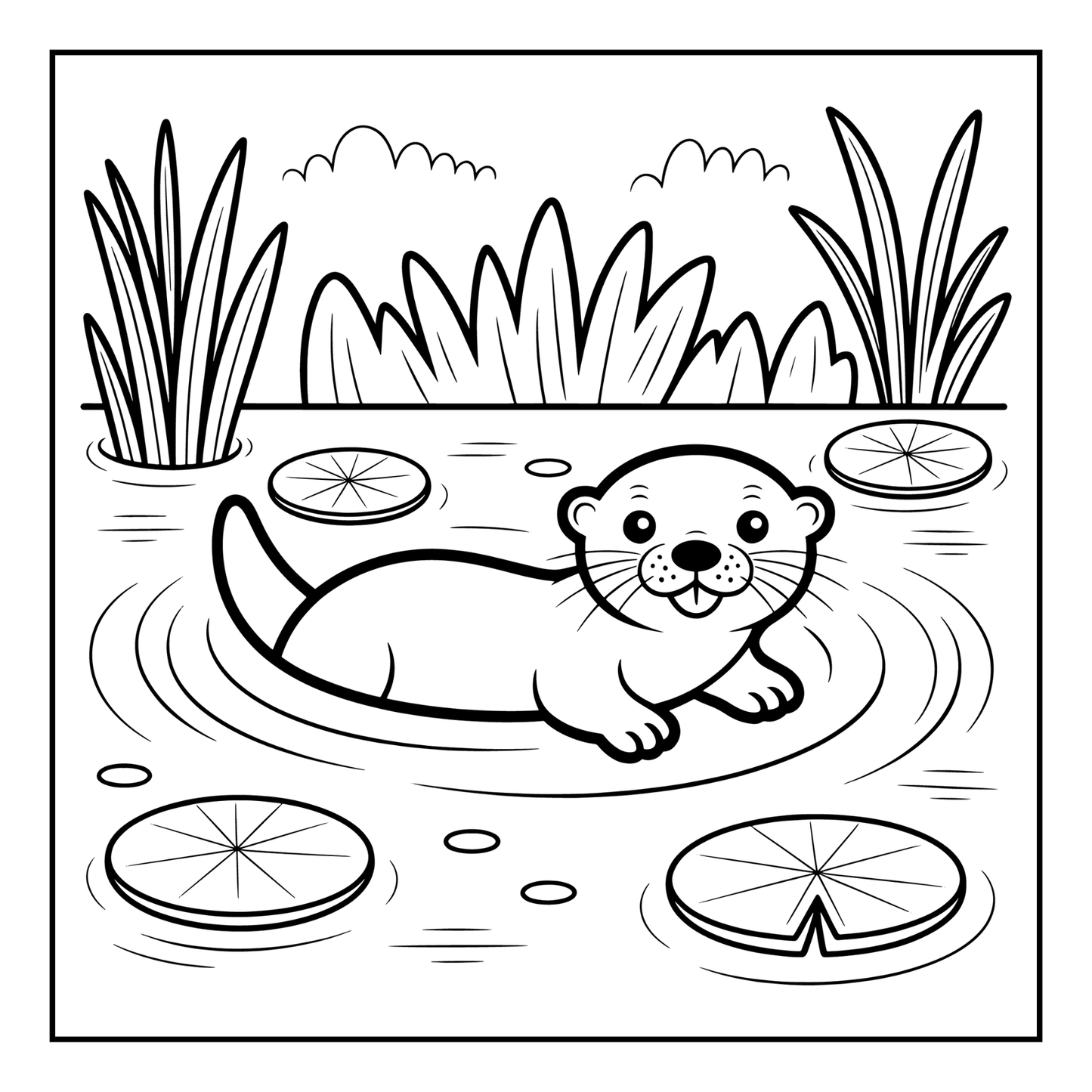 Funny Cute Kawaii Sea Otter Animal Coloring Book Gift for Adults Men Women Kids Boys Girls Teens Cool River Otter Coloring Activity Book