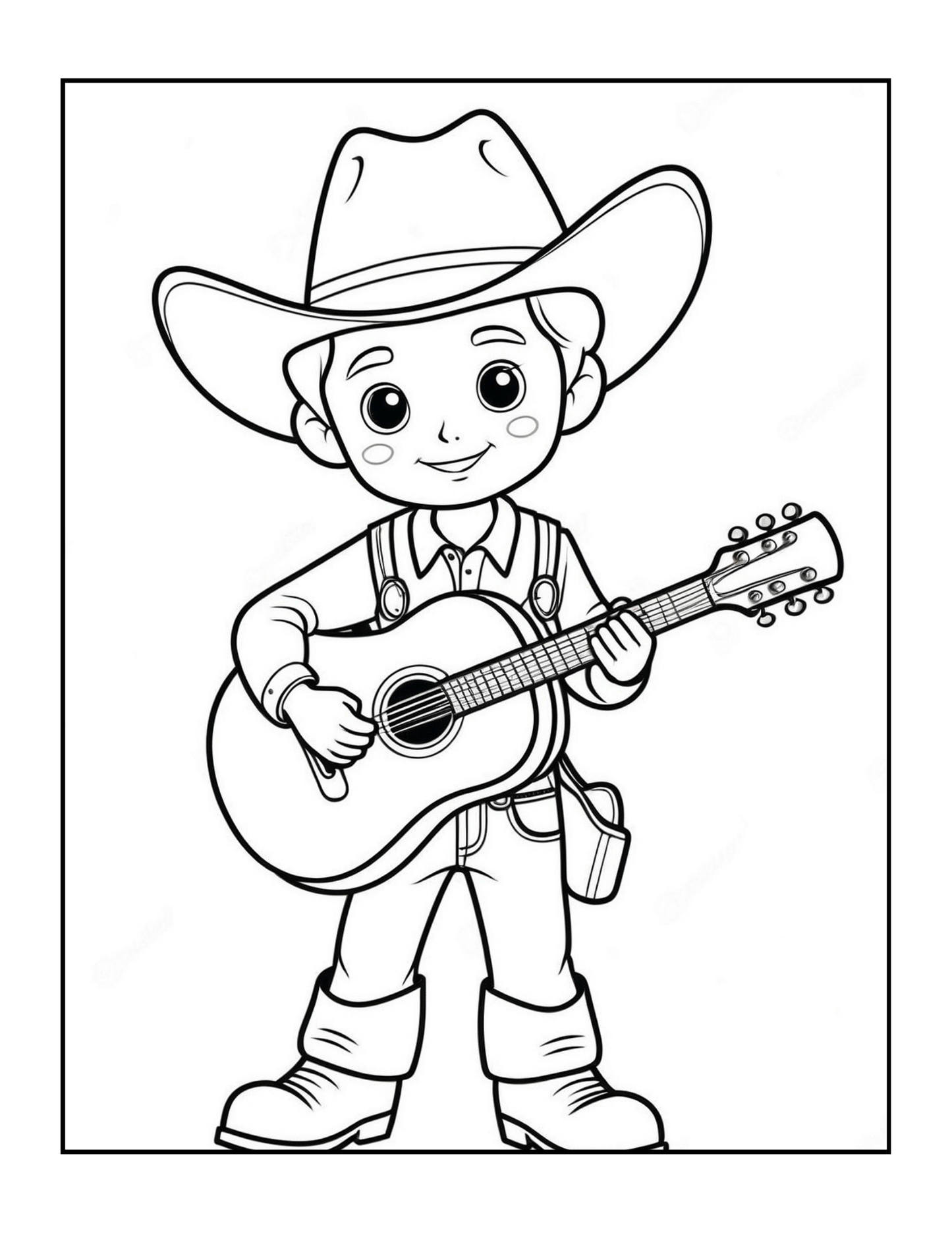 Cowboy Coloring Book Gift for Adults Men Women Kids Young Boys Girls Teens 50 Pages Single Sided Western Cowboy Coloring Activity Book