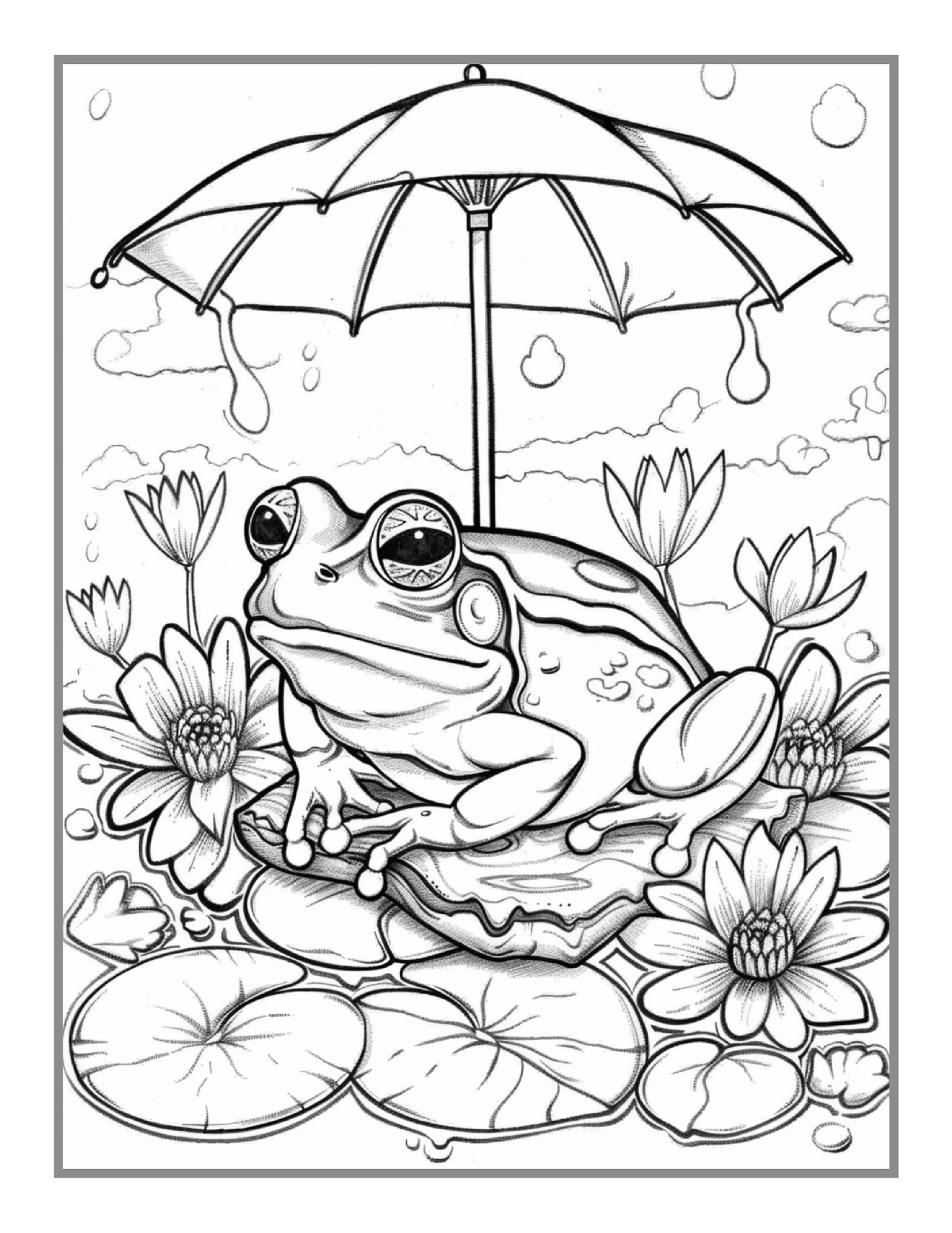 Cute Frog Toad Coloring Book Gift for Adults Kids Men Women Boys Girls Teens 50 Pages Frog Toad Coloring Sheets for Children Students