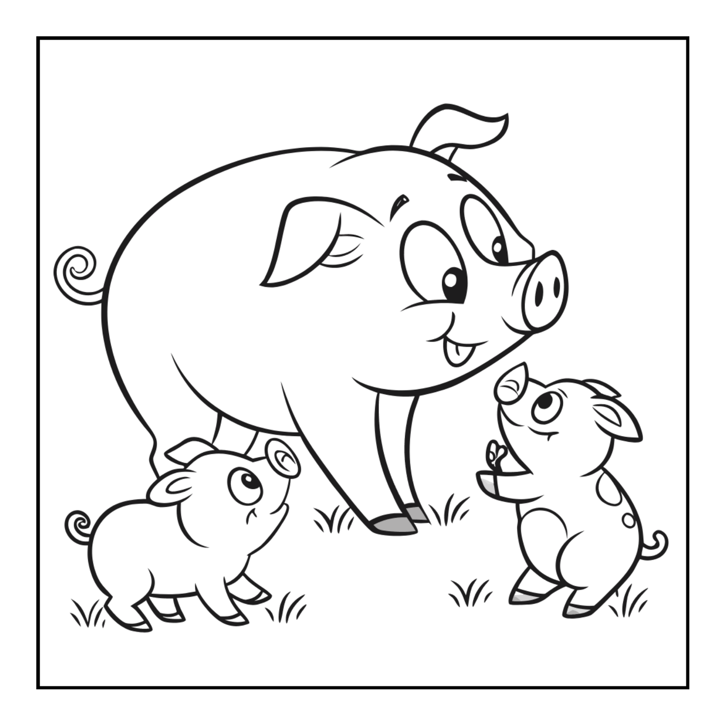 50 Pages Single Sided Cute Pig Coloring Book Gift for Adults Men Women Kids Young Boys Girls Teens Cool Piggy Coloring Activity Book