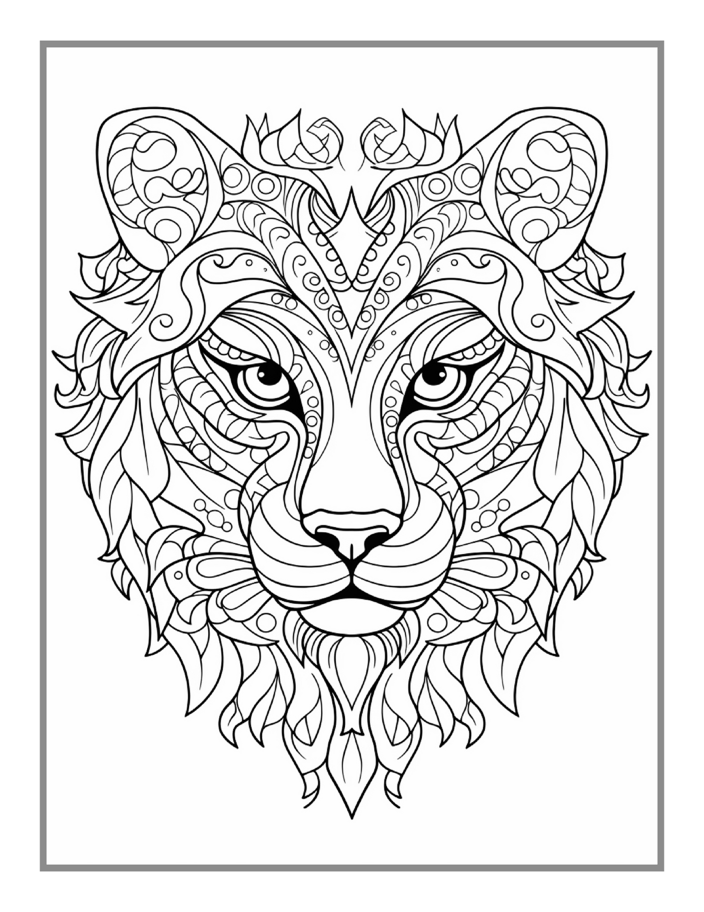 50 Pages Bold and Easy Animal Mandala Coloring Book Gift for Adults Kids Men Women Boys Girls Teens Youth Animal Mandala Coloring Book