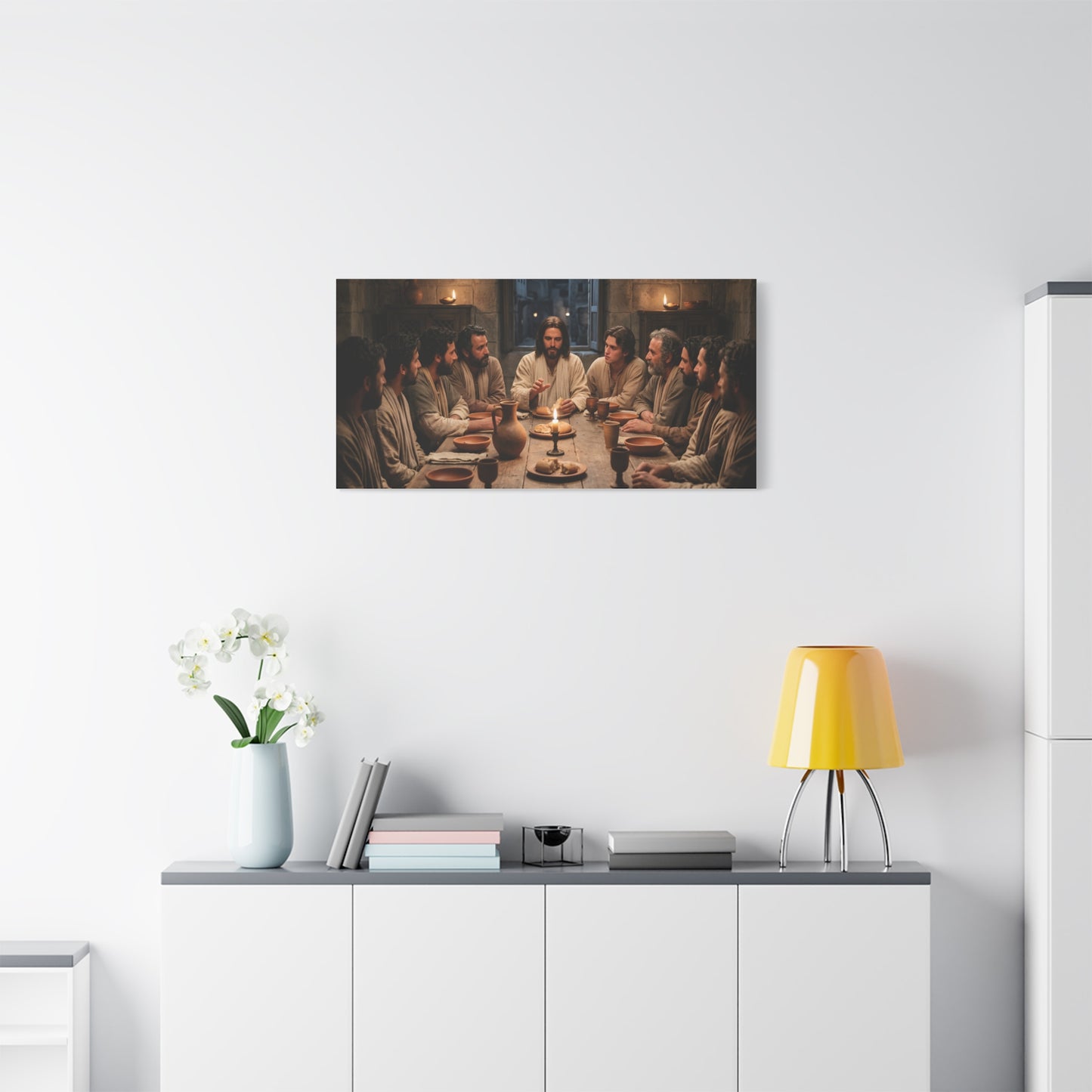 Cool Last Supper Canvas Wall Art Print Large Religious Biblical Faith Home Decor Christian Wall Art Ready to Hang for Living Room