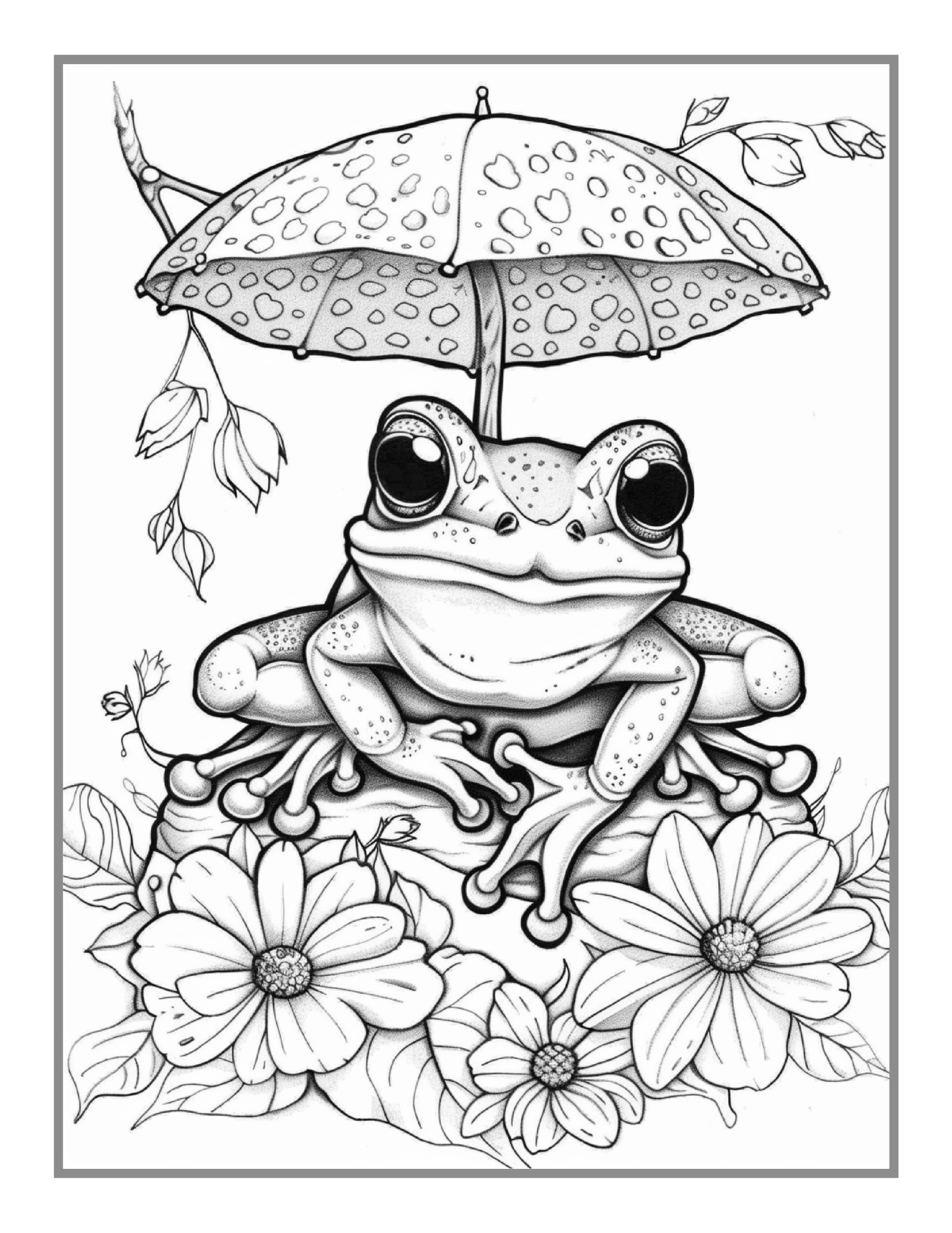 Cute Frog Toad Coloring Book Gift for Adults Kids Men Women Boys Girls Teens 50 Pages Frog Toad Coloring Sheets for Children Students