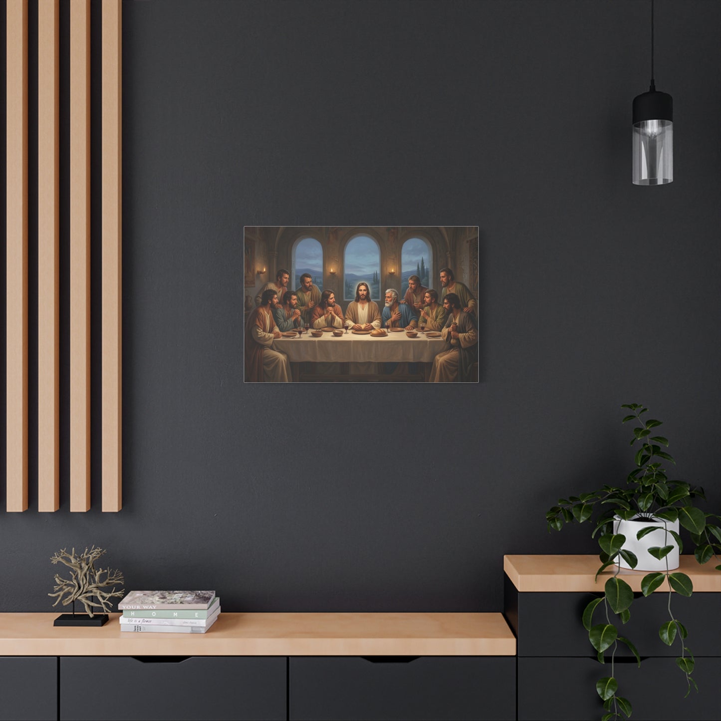 Cool Last Supper Canvas Wall Art Print Large Religious Biblical Faith Home Decor Christian Wall Art Ready to Hang for Living Room