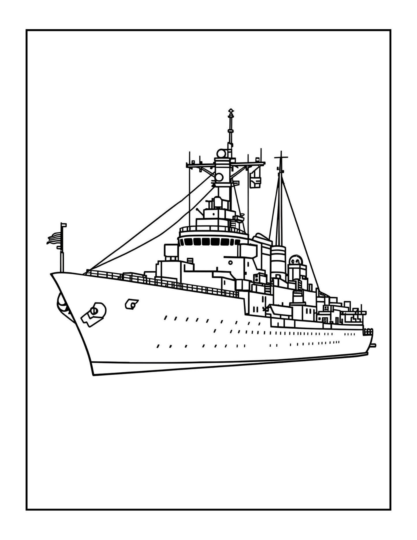 Navy Ship Coloring Book for Adults Men Women Kids Boys Girls Teens Military Children Marine Soldier War Combat Navy Ship Navy Coloring Pages