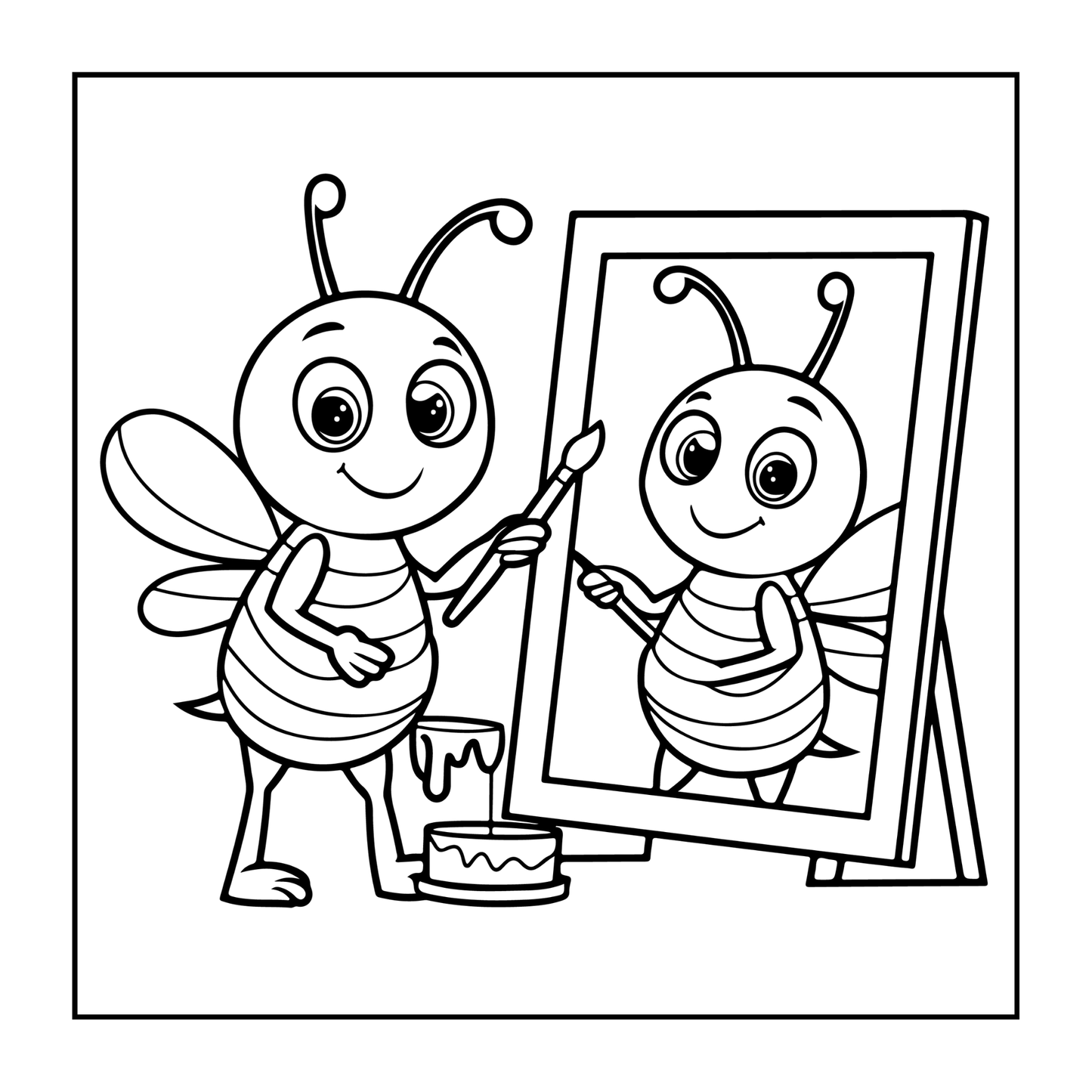 Cute Kawaii Honey Bee Coloring Book Gift for Kids Boys Girls Teens 50 Pages Single Sided Honey Bee Themed Coloring Activity Book