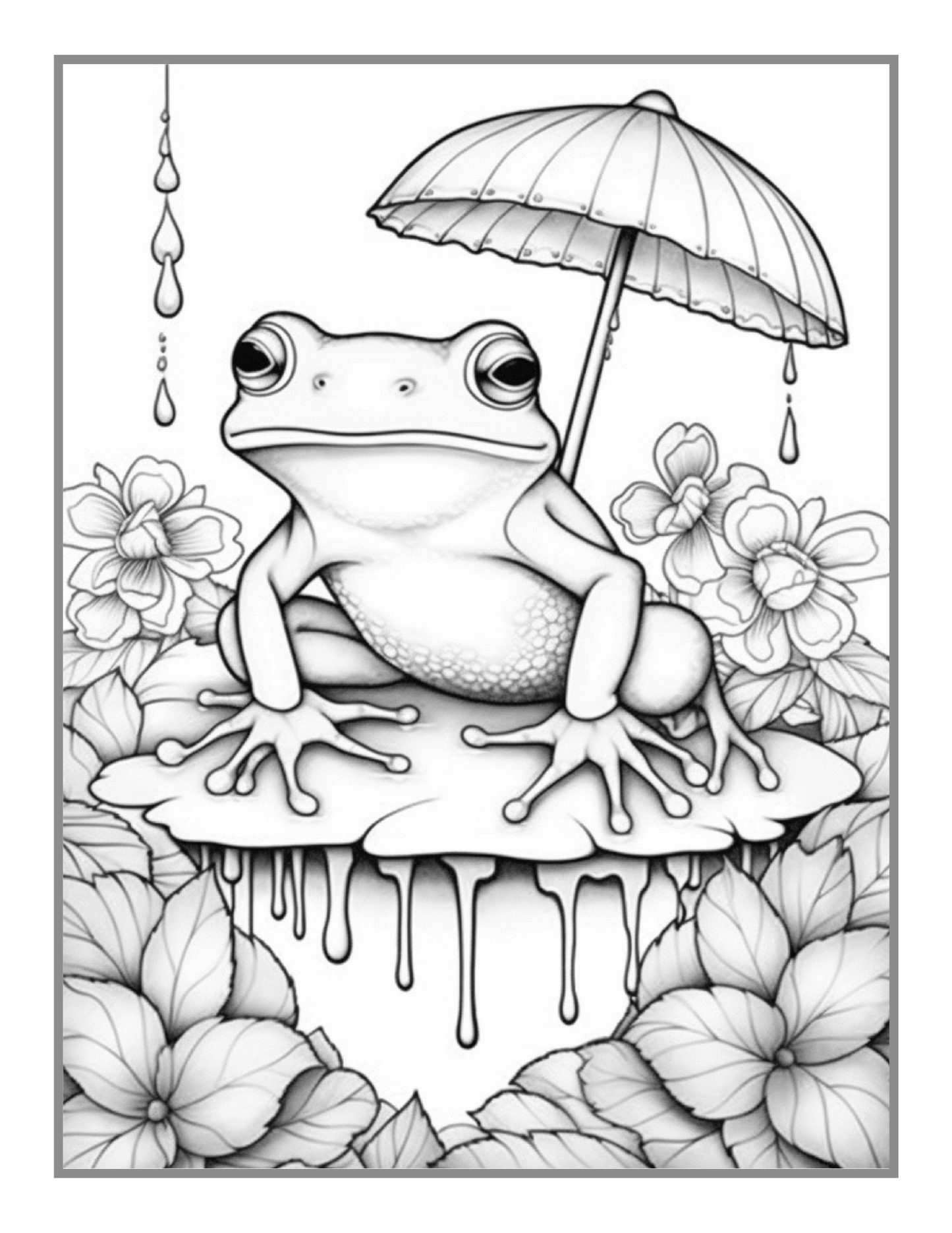 Cute Frog Toad Coloring Book Gift for Adults Kids Men Women Boys Girls Teens 50 Pages Frog Toad Coloring Sheets for Children Students