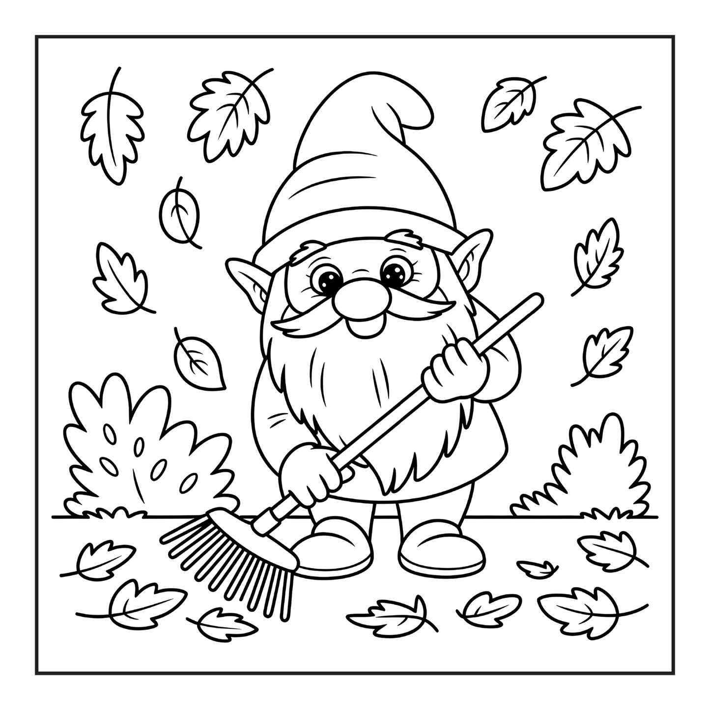 Cozy and Comfy Garden Gnomes Coloring Book Gift for Adults Men Women Kids Boys Girls Teens Bold Easy Simple Whimsical Gnome Coloring Sheets