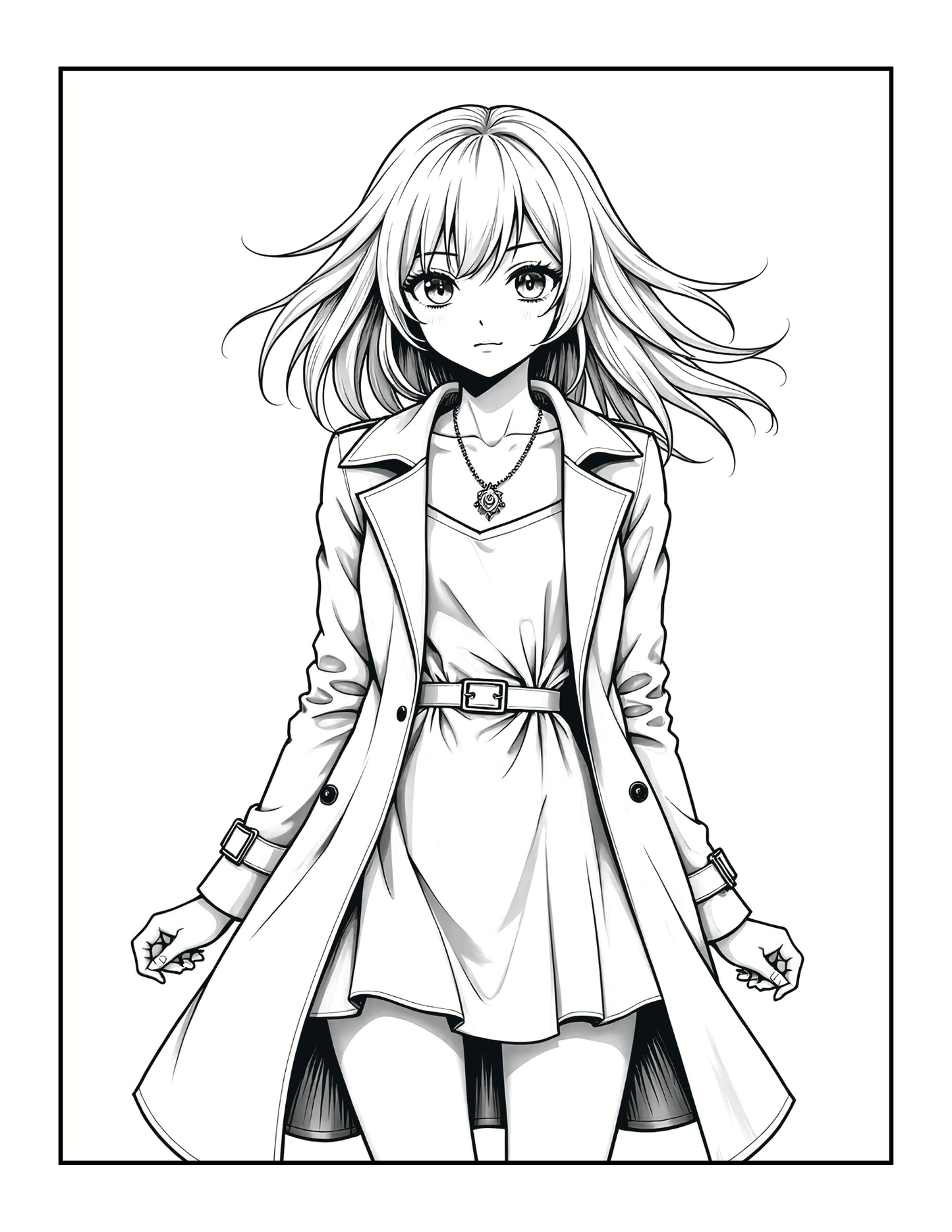 50 Pages Single Sided Cute Japanese Anime Manga Fashion Model Girls Coloring Book Gift for Adults Men Women Kids Young Boys Girls Teens