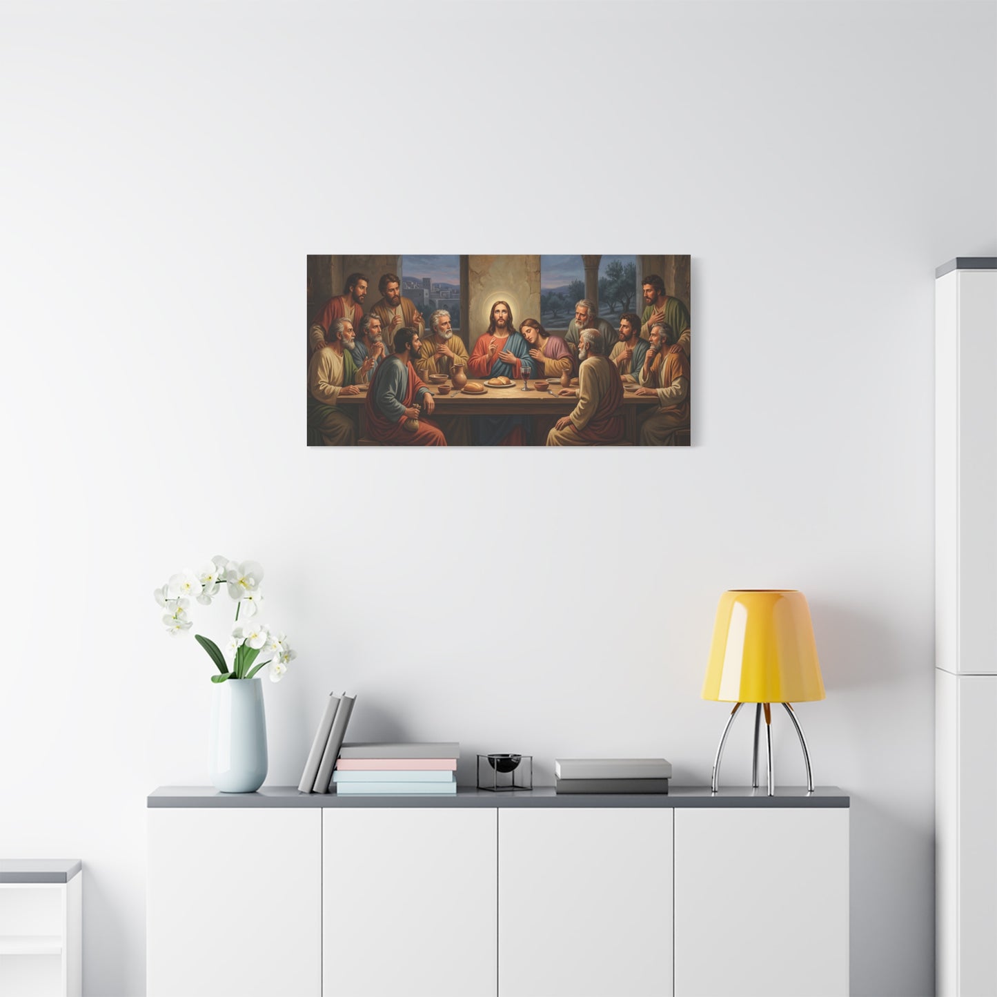 Cool Last Supper Canvas Wall Art Print Large Religious Biblical Faith Home Decor Christian Wall Art Ready to Hang for Living Room