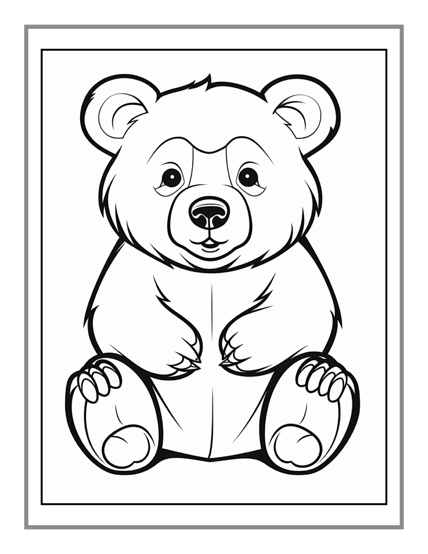 50 Pages Cute Teddy Bear Coloring Book Gift for Adults Kids Men Women Boys Girls Teens Funny Teddy Bear Coloring Activity Book for Students