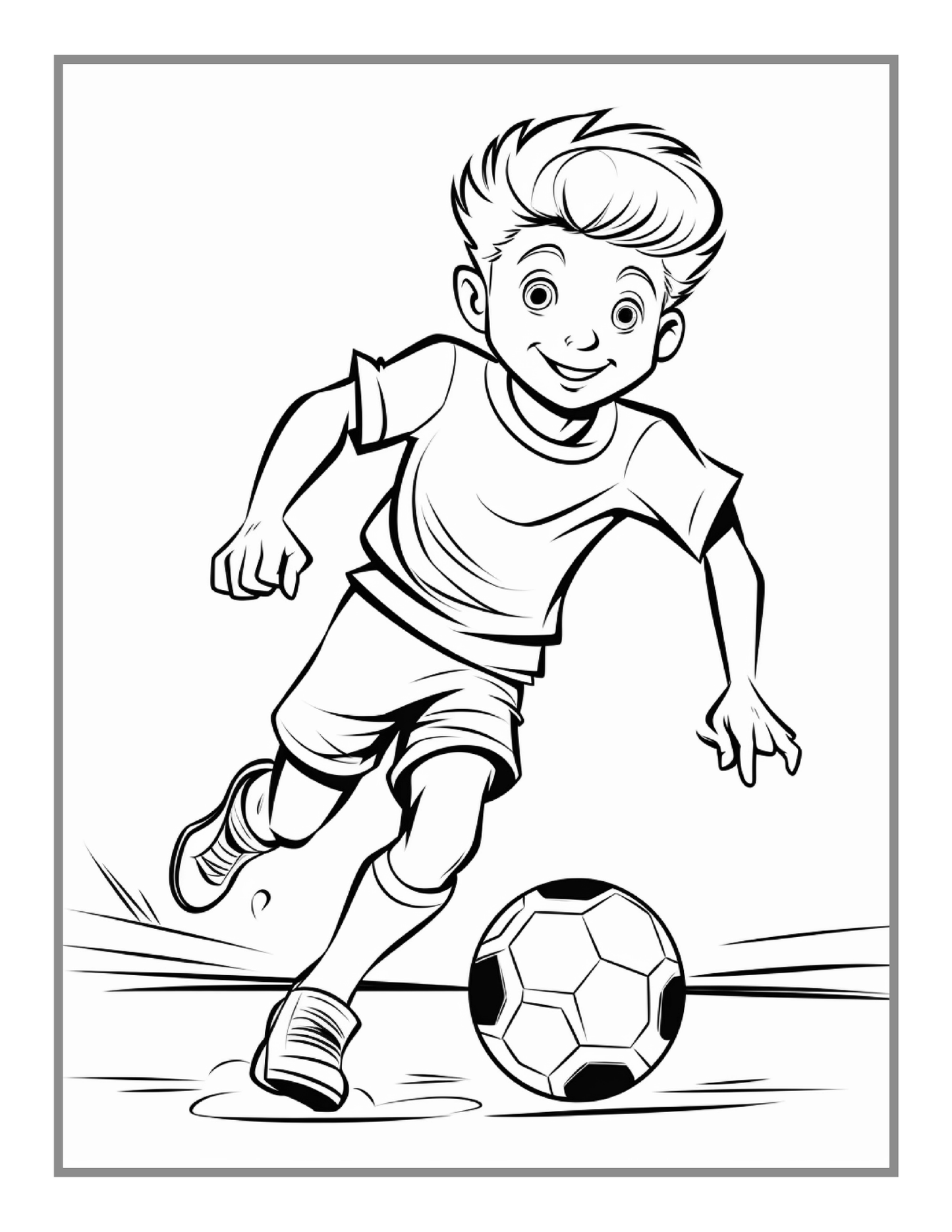 Easy and Bold Soccer Coloring Book 50 Pages Soccer Football Player Coloring Book Holiday Birthday Gift for Adults Kids Men Boys Teens Youth