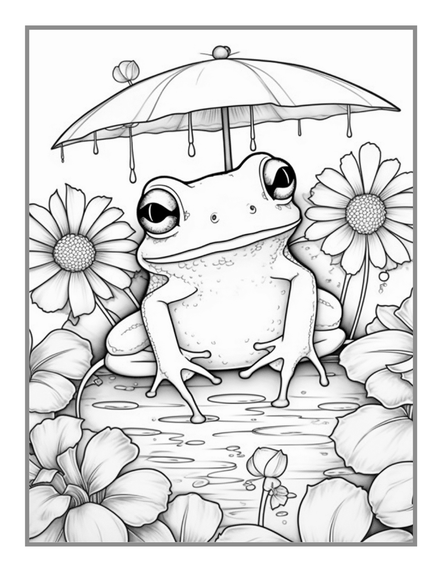 Cute Frog Toad Coloring Book Gift for Adults Kids Men Women Boys Girls Teens 50 Pages Frog Toad Coloring Sheets for Children Students