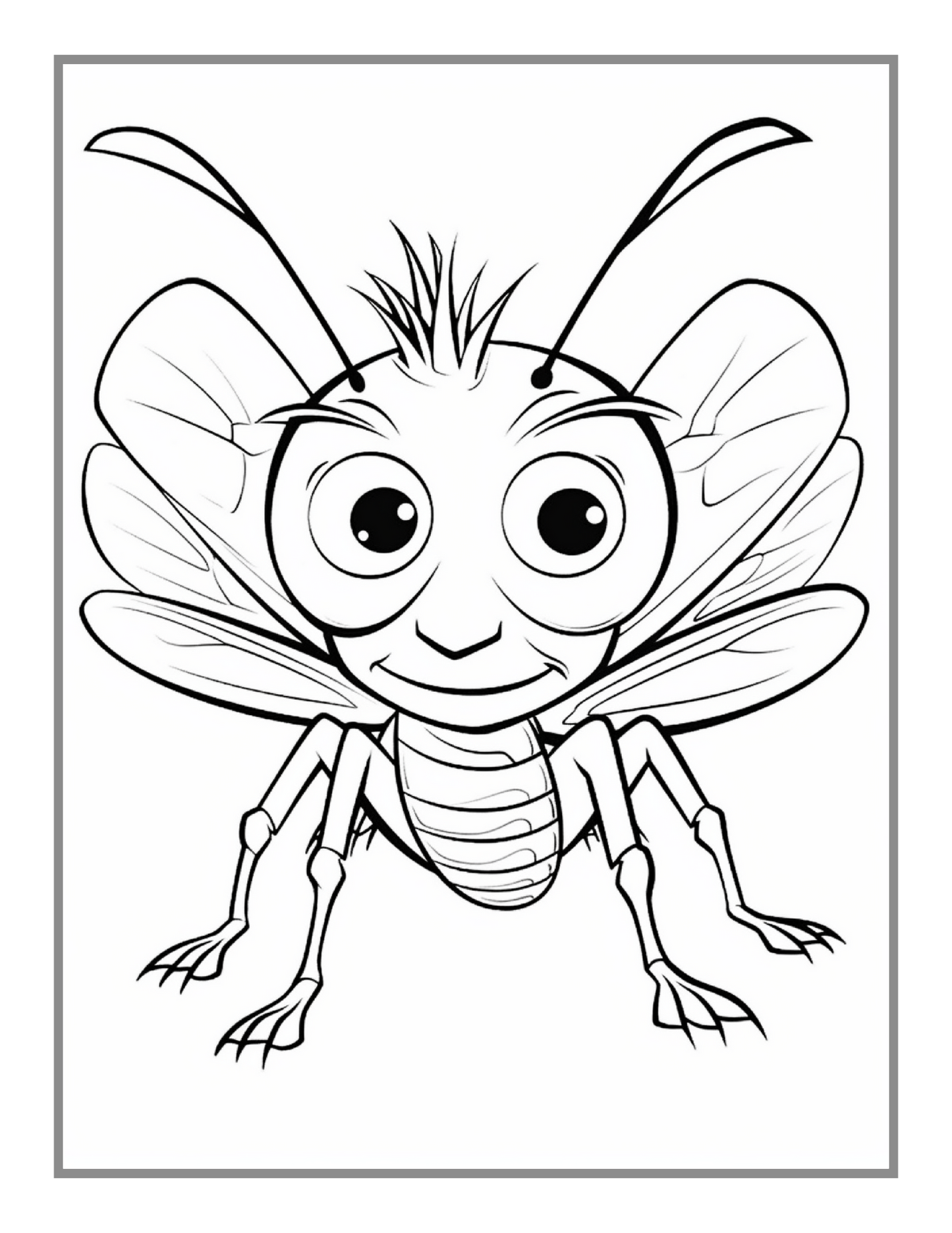 50 Pages Funny Cute Bugs and Insects Coloring Book for Adults Men Women Kids Boys Girls Toddlers Teens Nature Animal Fun Bugs Coloring Sheet