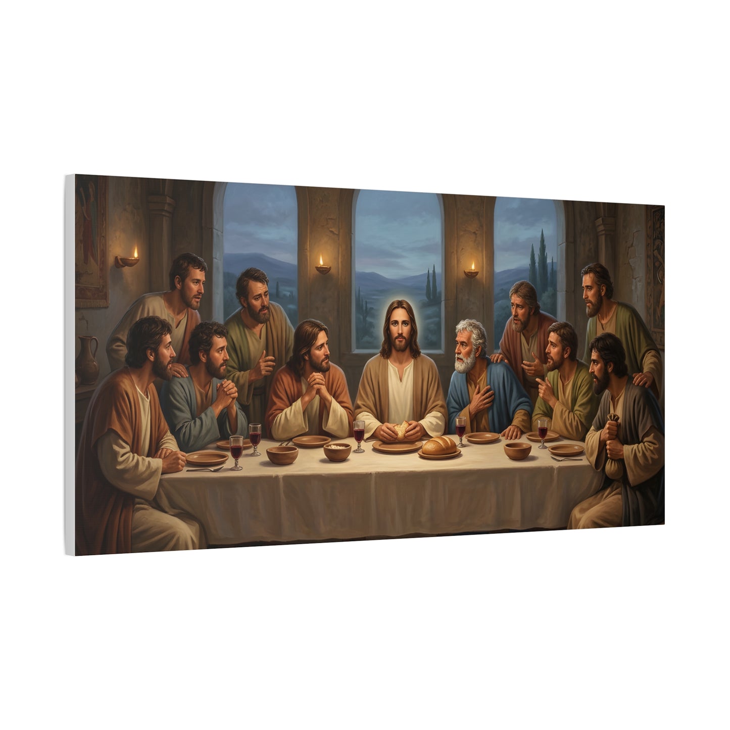 Cool Last Supper Canvas Wall Art Print Large Religious Biblical Faith Home Decor Christian Wall Art Ready to Hang for Living Room